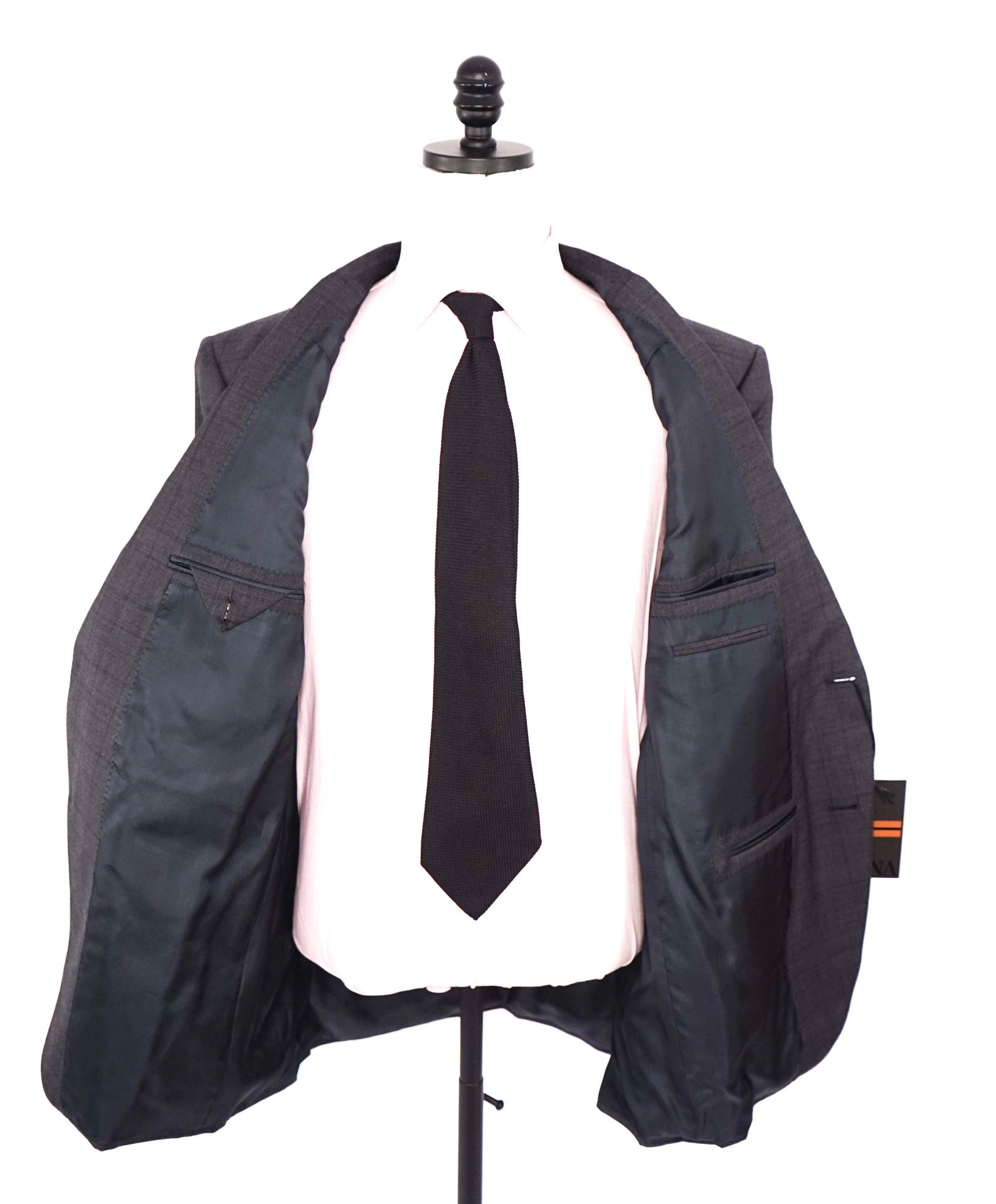 $4,090 ZEGNA - Gray Windowpane TROFEO Wool Suit - 48L