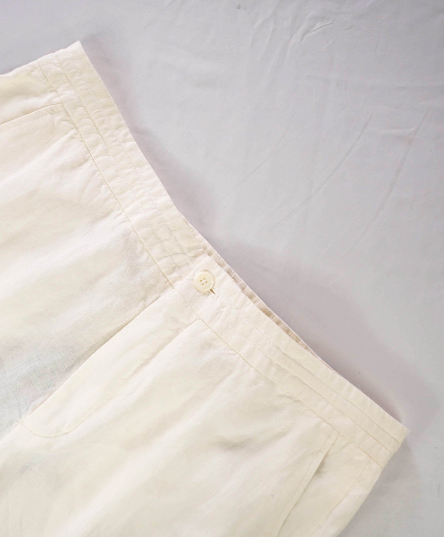 $695 ZEGNA - Off White Linen Pants - 36W