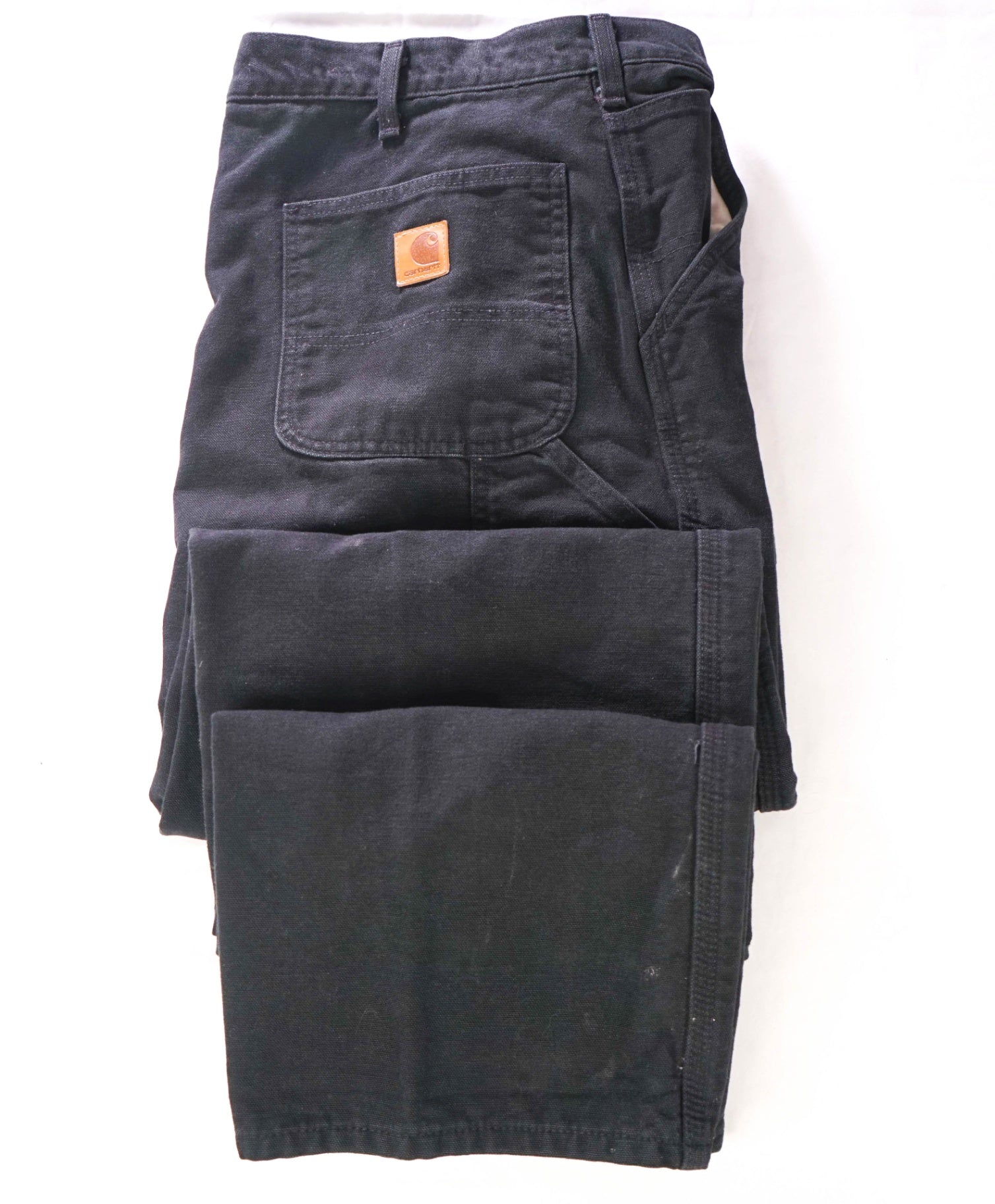 $55 CARHARTT - Solid Black Cotton Work Pants - 35W