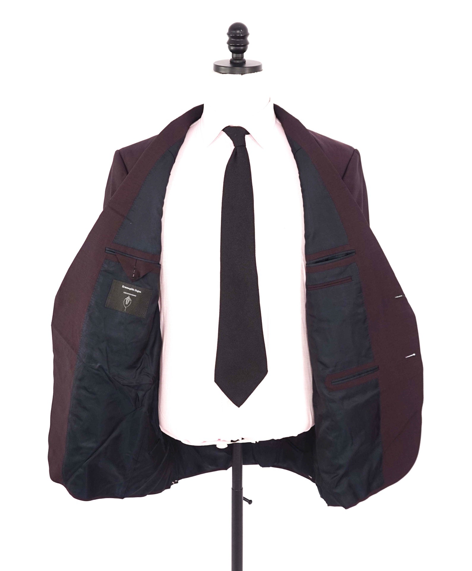 $4,995 ZEGNA -“LEGGERISSIMO" SILK/WOOL BURGUNDY Suit 48R