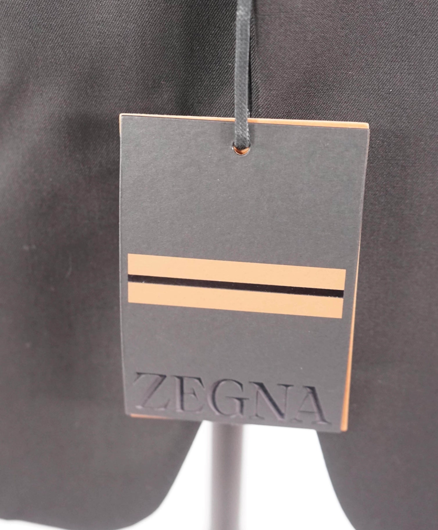 $3,950 ZEGNA - Solid Black Wool/Mohair Shawl Lapel Tuxedo - 44R