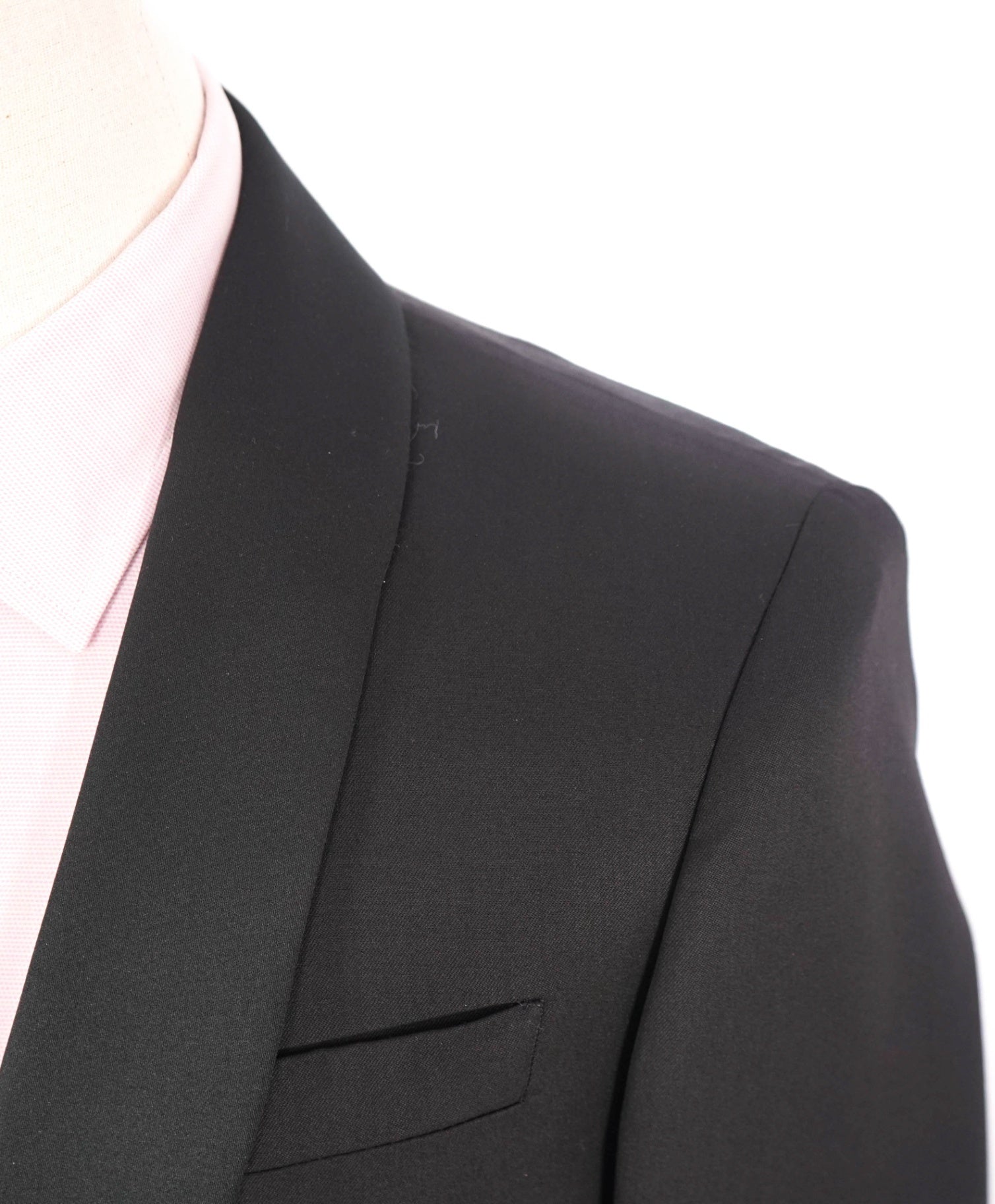 $3,950 ZEGNA - Solid Black Wool/Mohair Shawl Lapel Tuxedo - 38S