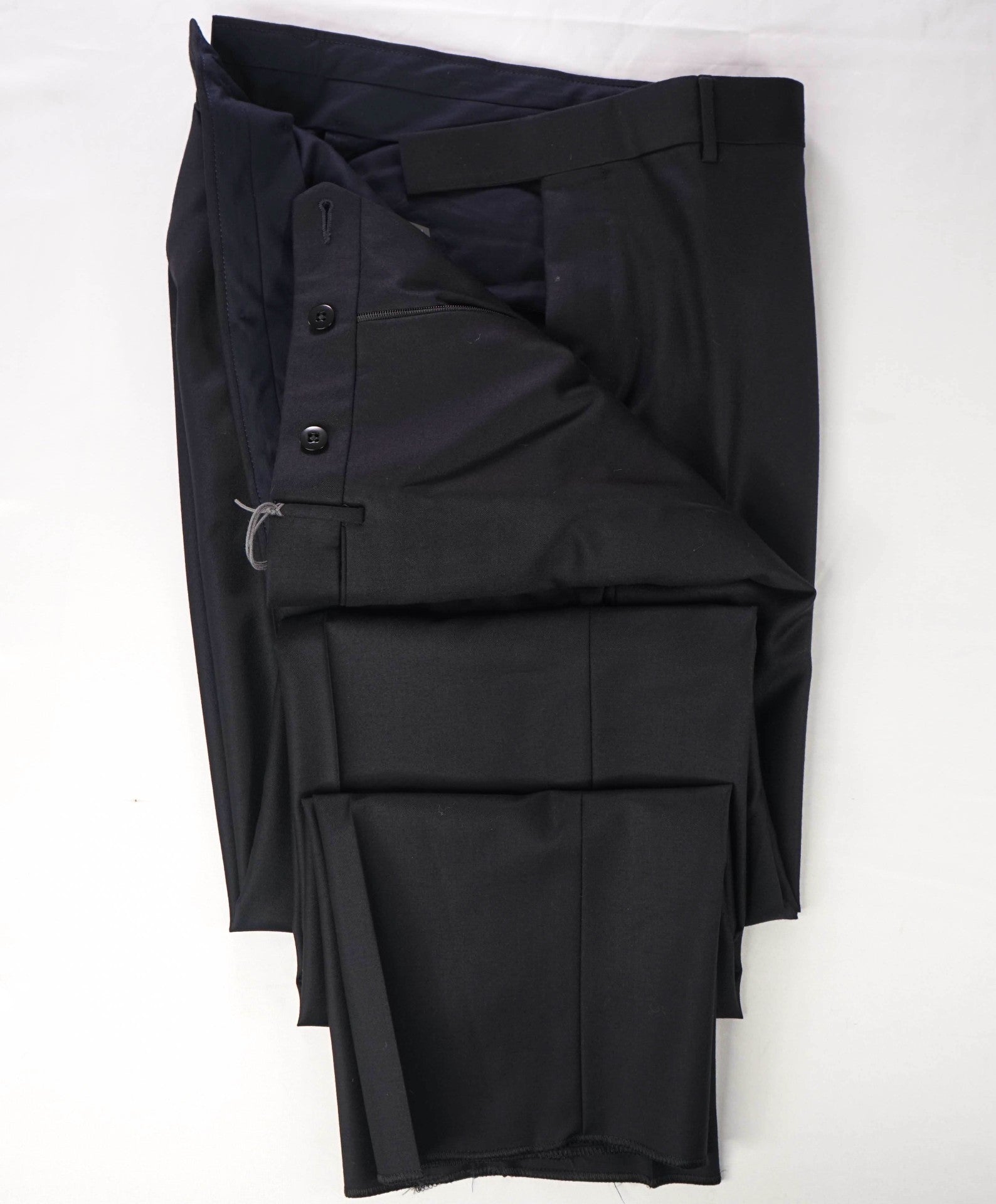 $950 ZEGNA - Solid Navy Blue TROFEO Wool Pants - 38W