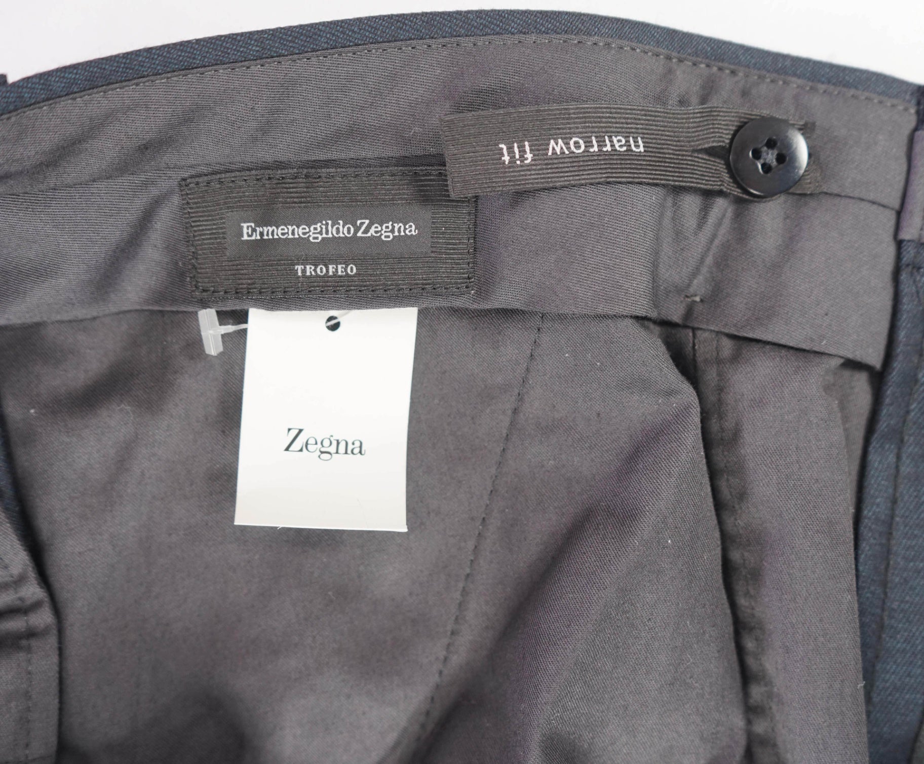$795 ZEGNA - Dark Emerald Gray TROFEO Wool Pants - 37W