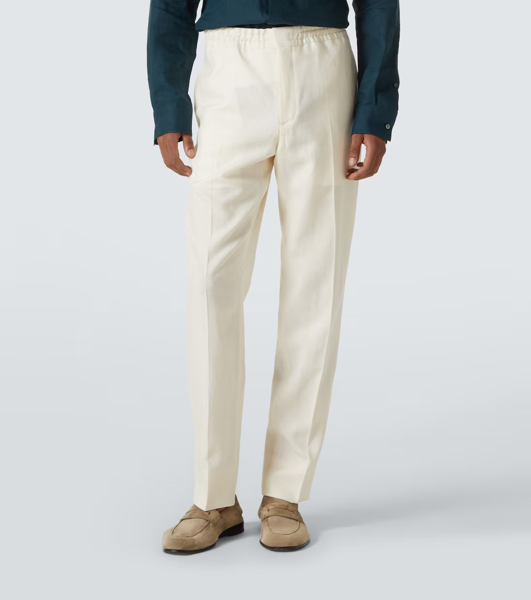 $695 ZEGNA - Off White Linen Pants - 36W