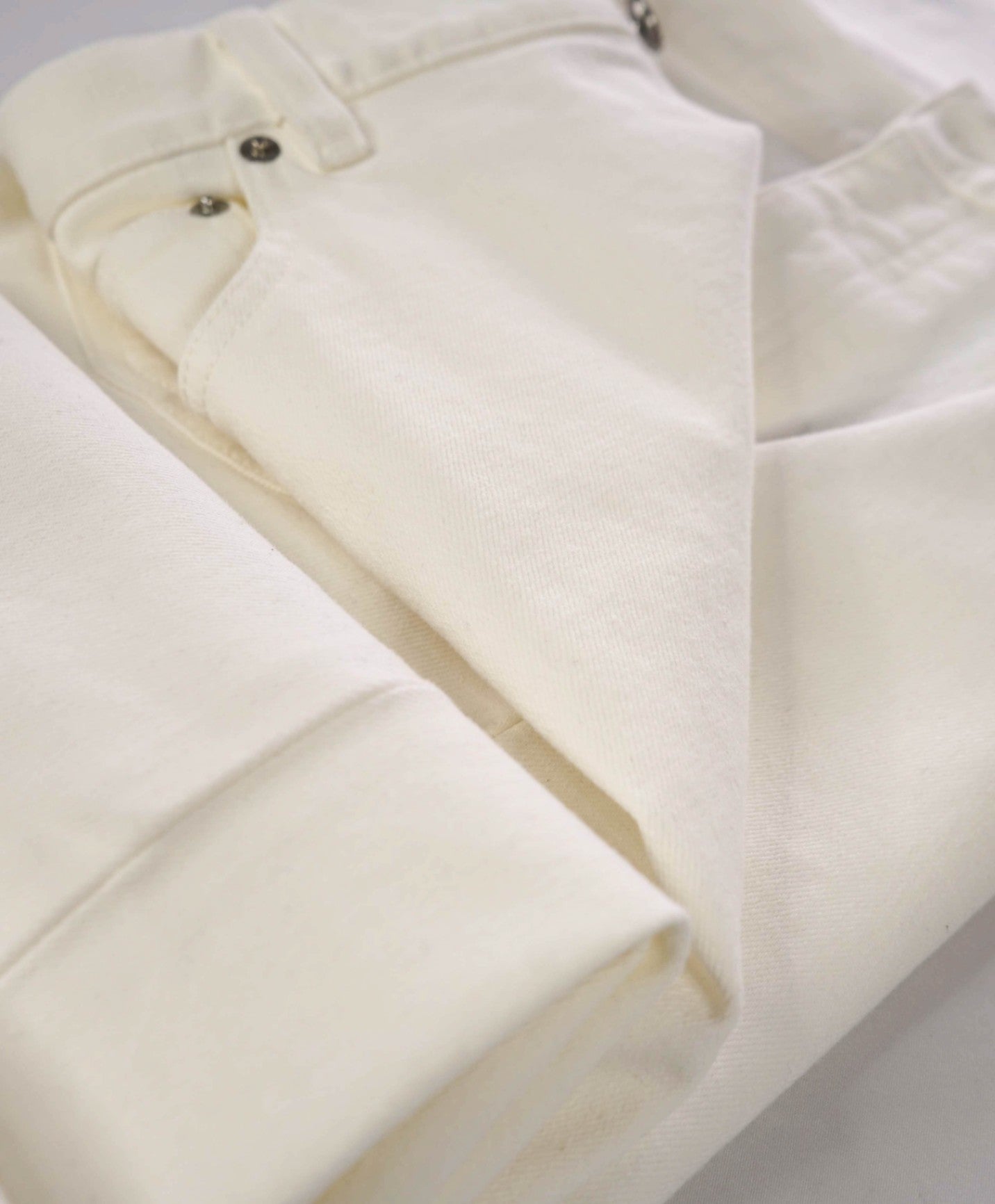 $385 ZEGNA - Solid White Slim Fit Denim Pants - 36W