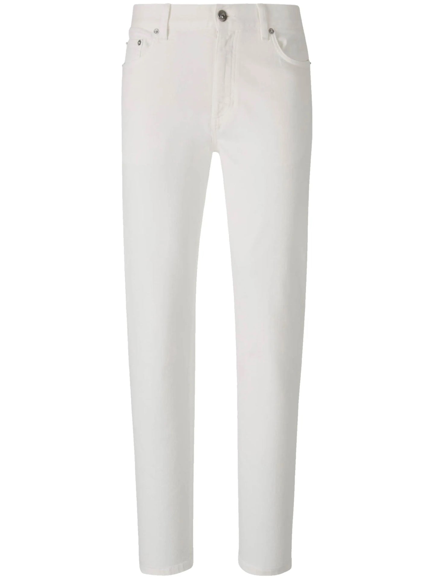$385 ZEGNA - Solid White Slim Fit Denim Pants - 36W