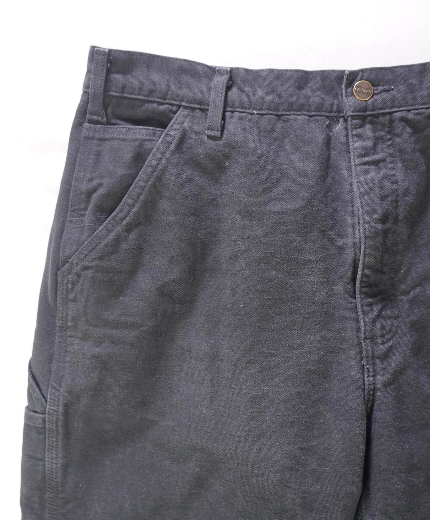$55 CARHARTT - Solid Black Cotton Work Pants - 35W