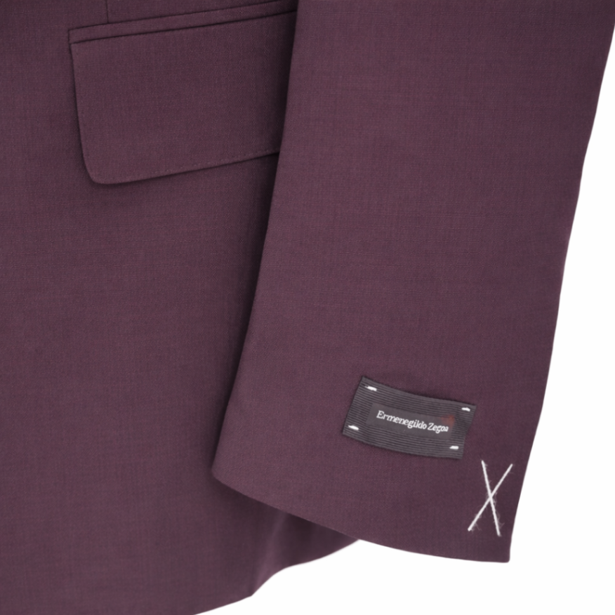 $4,995 ZEGNA -“LEGGERISSIMO" SILK/WOOL BURGUNDY Suit 48R