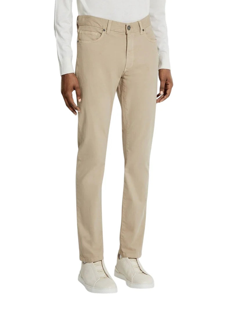 $795 ZEGNA - Beige Soft Denim Pants - 40W