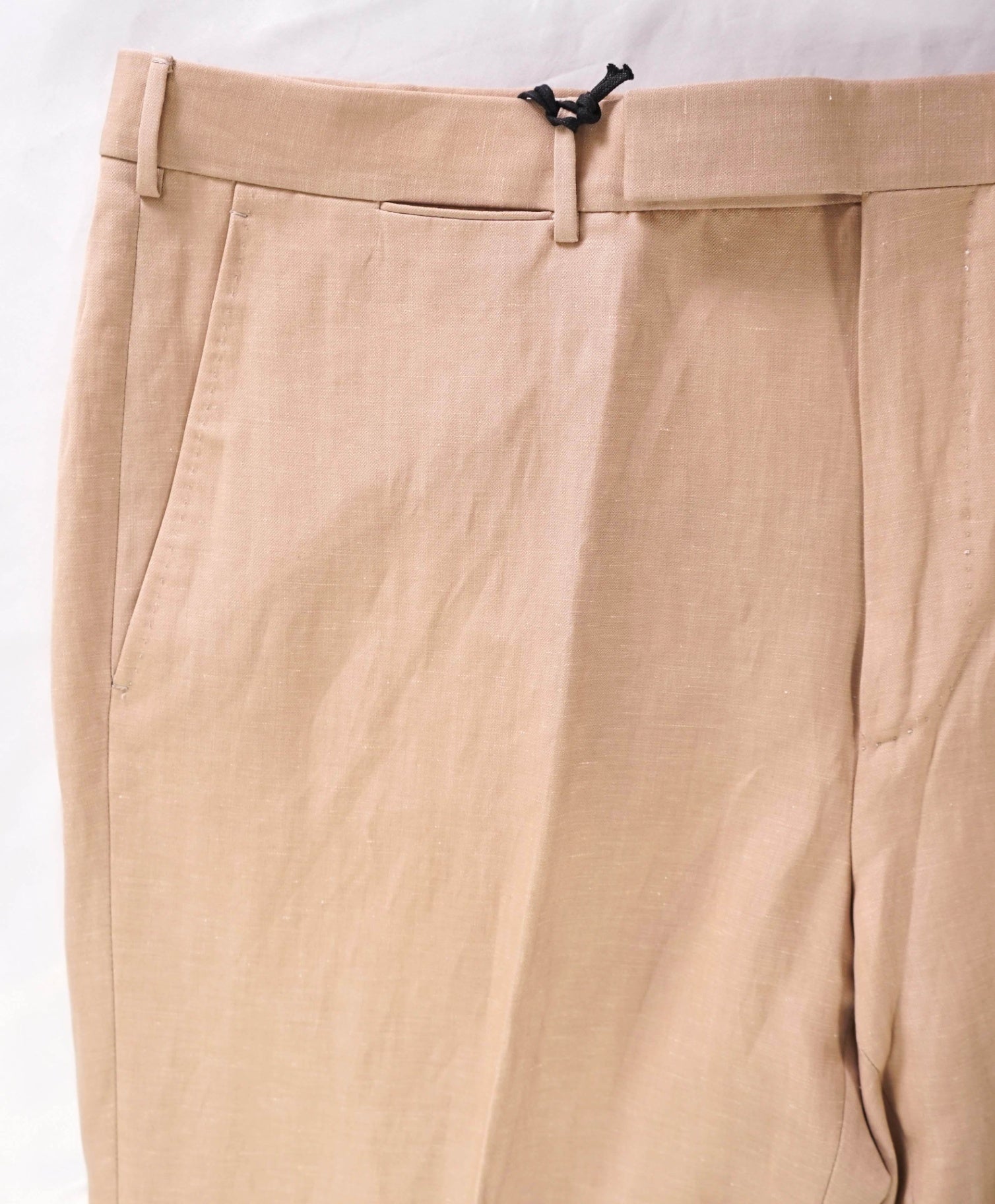 $870 ZEGNA - Solid Tan "TROFEO SUMMER" Wool/Linen Pants - 38W