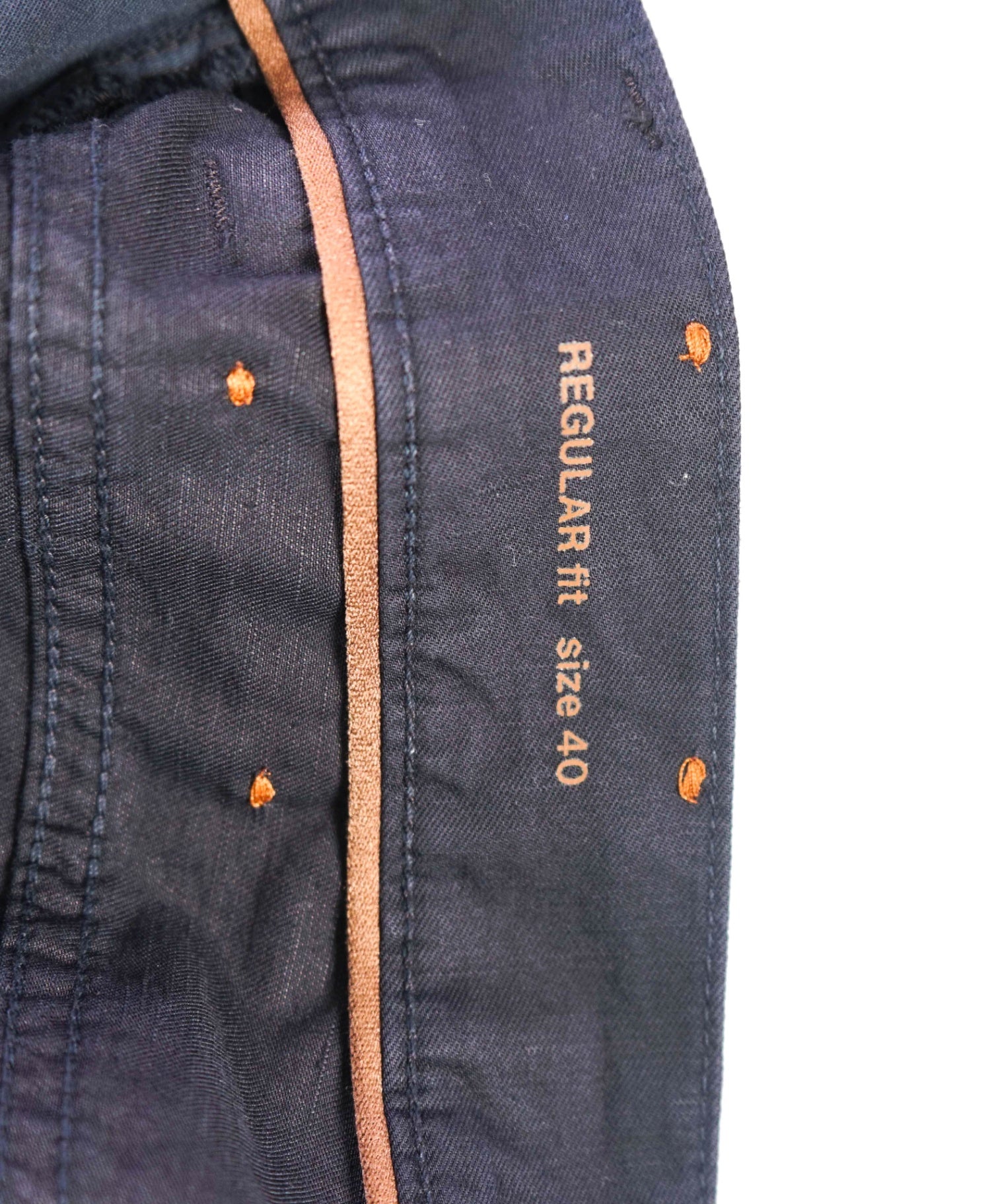 $690 ZEGNA - Navy Blue Cotton/Elastane 5-Pocket Chinos - 40W