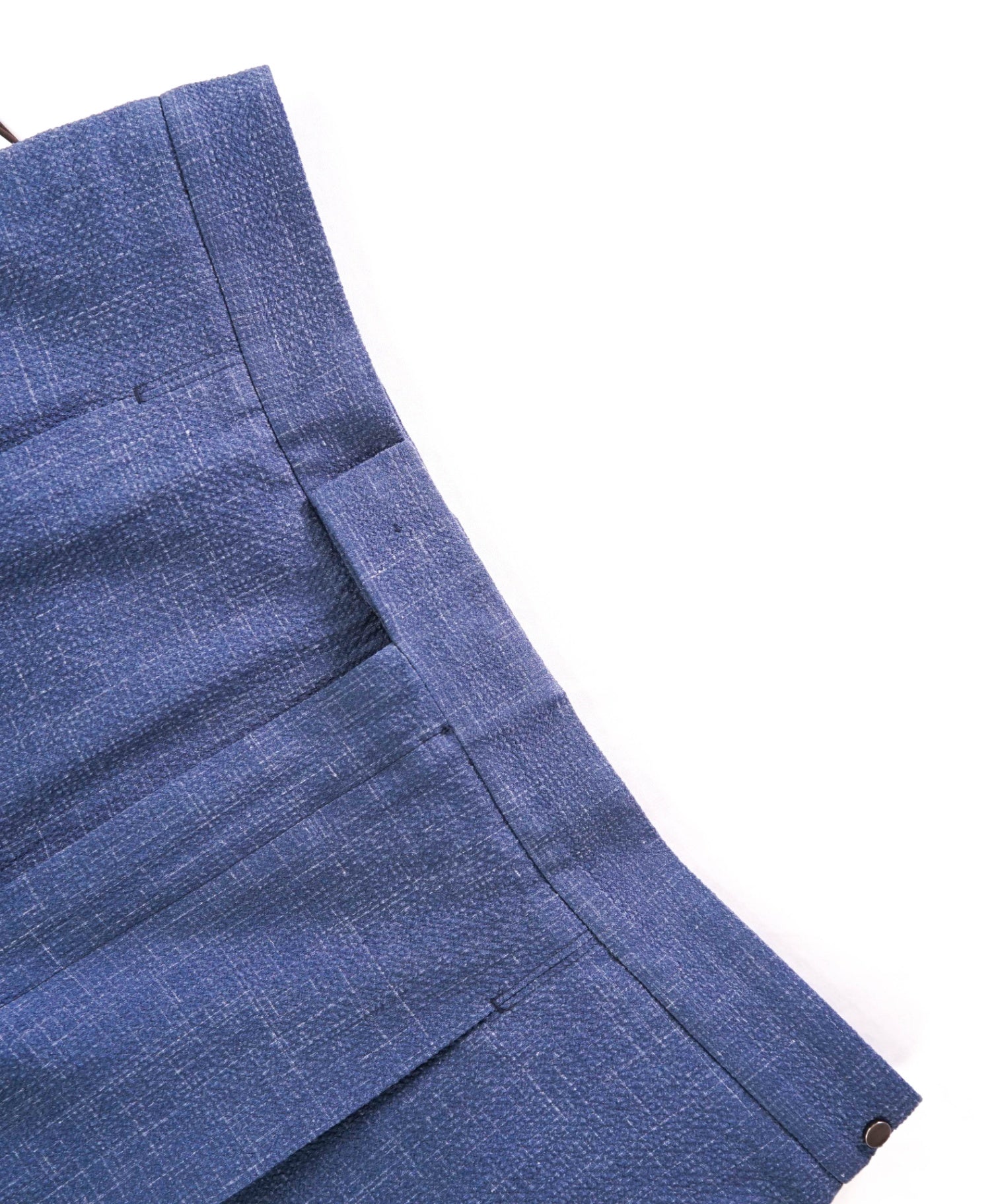 $795 ZEGNA - Solid Blue TROFEO SEERSUCKER Pants 1 of 1 - 35W