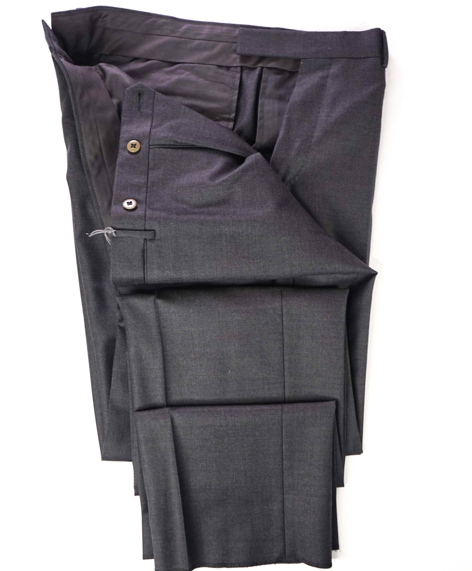 $950 ZEGNA - Solid Gray TROFEO Wool Pants - 38W