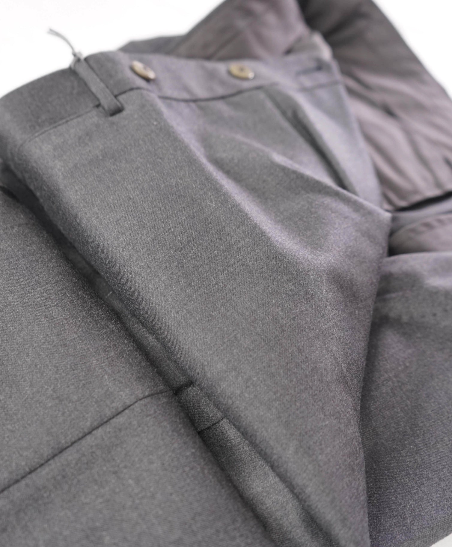 $950 ZEGNA - Solid Gray TROFEO Wool Pants - 40W
