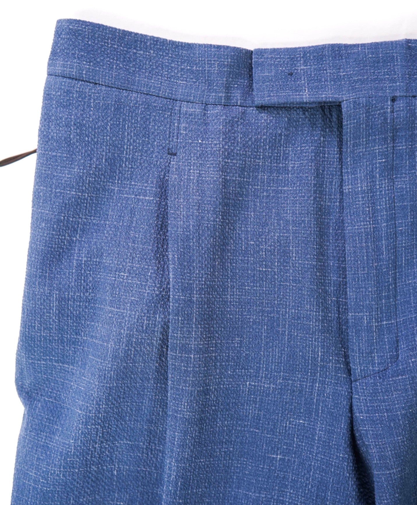 $795 ZEGNA - Solid Blue TROFEO SEERSUCKER Pants 1 of 1 - 35W