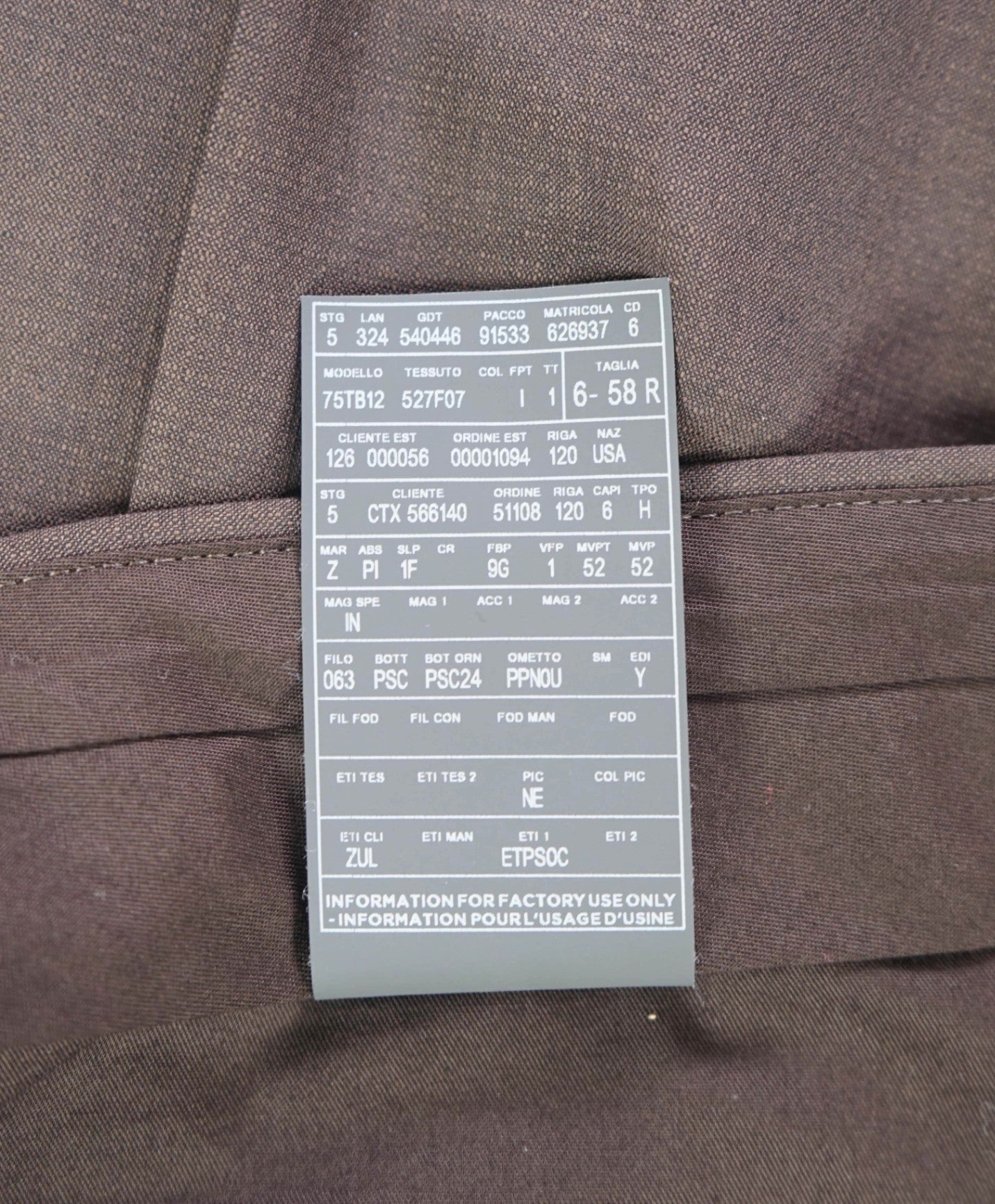 $750 ZEGNA - Brown "High Performance ALL SEASON" Wool Trousers - 40W