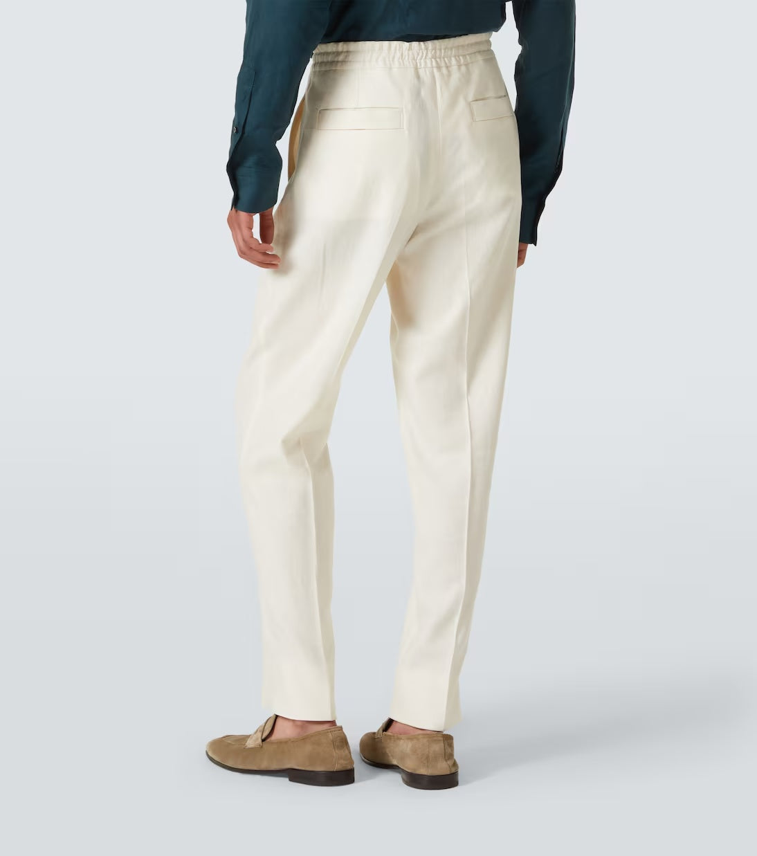 $695 ZEGNA - Off White Linen Pants - 36W