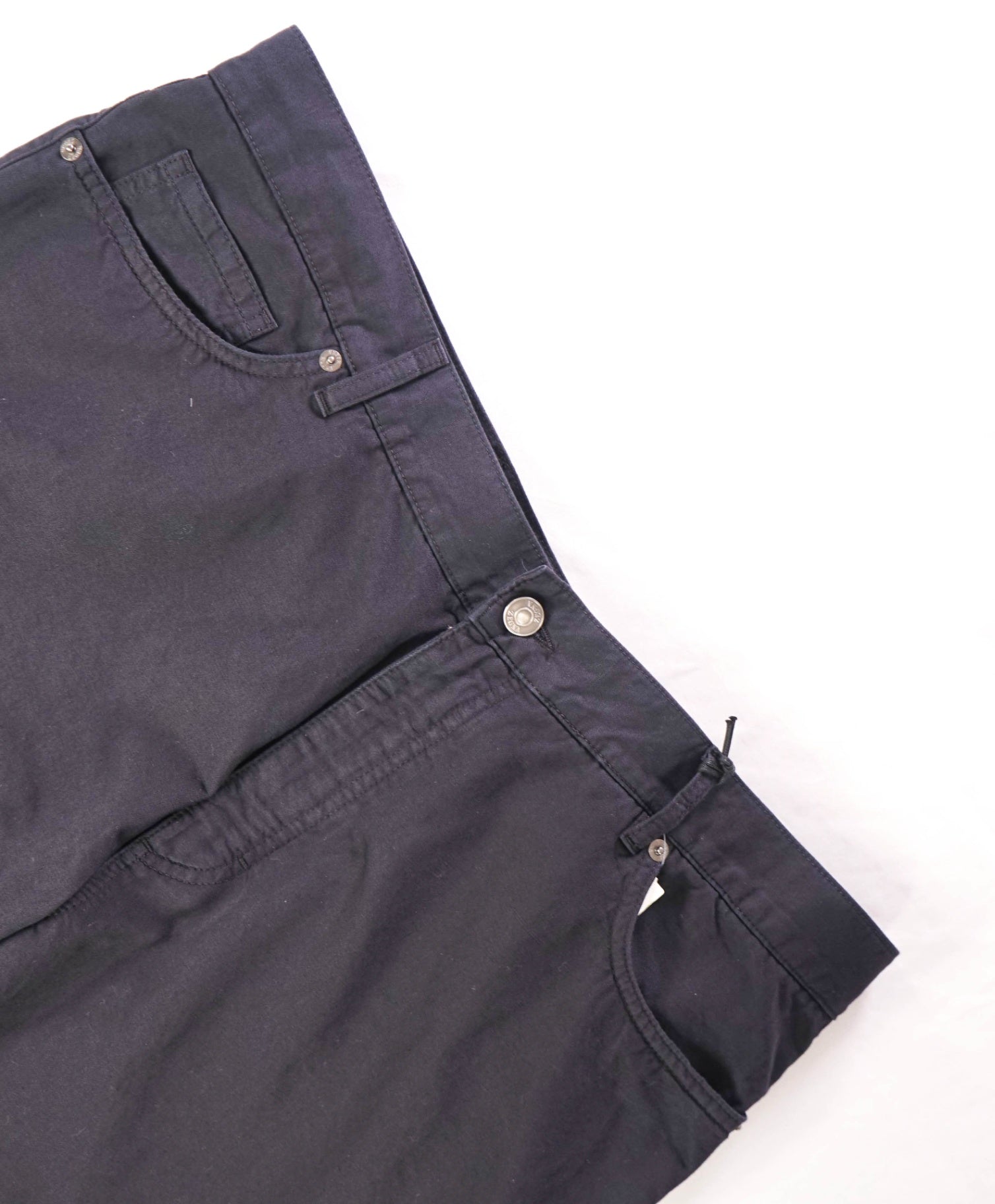 $690 ZEGNA - Navy Blue Cotton/Elastane 5-Pocket Chinos - 40W