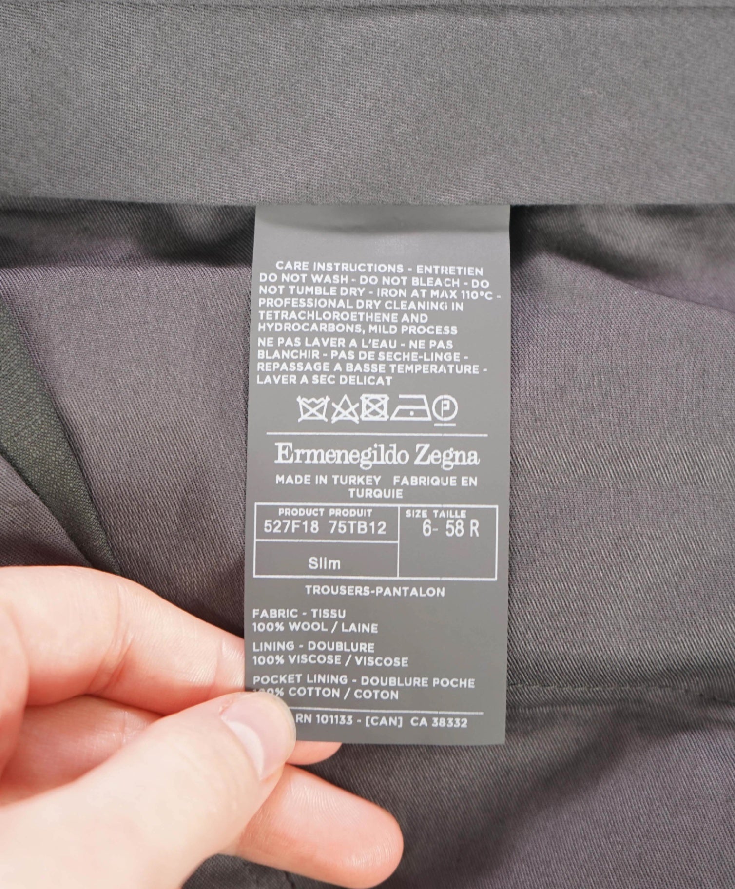 $775 ZEGNA - Dark Green High Performance "ALL SEASON" Slim Pants - 40W