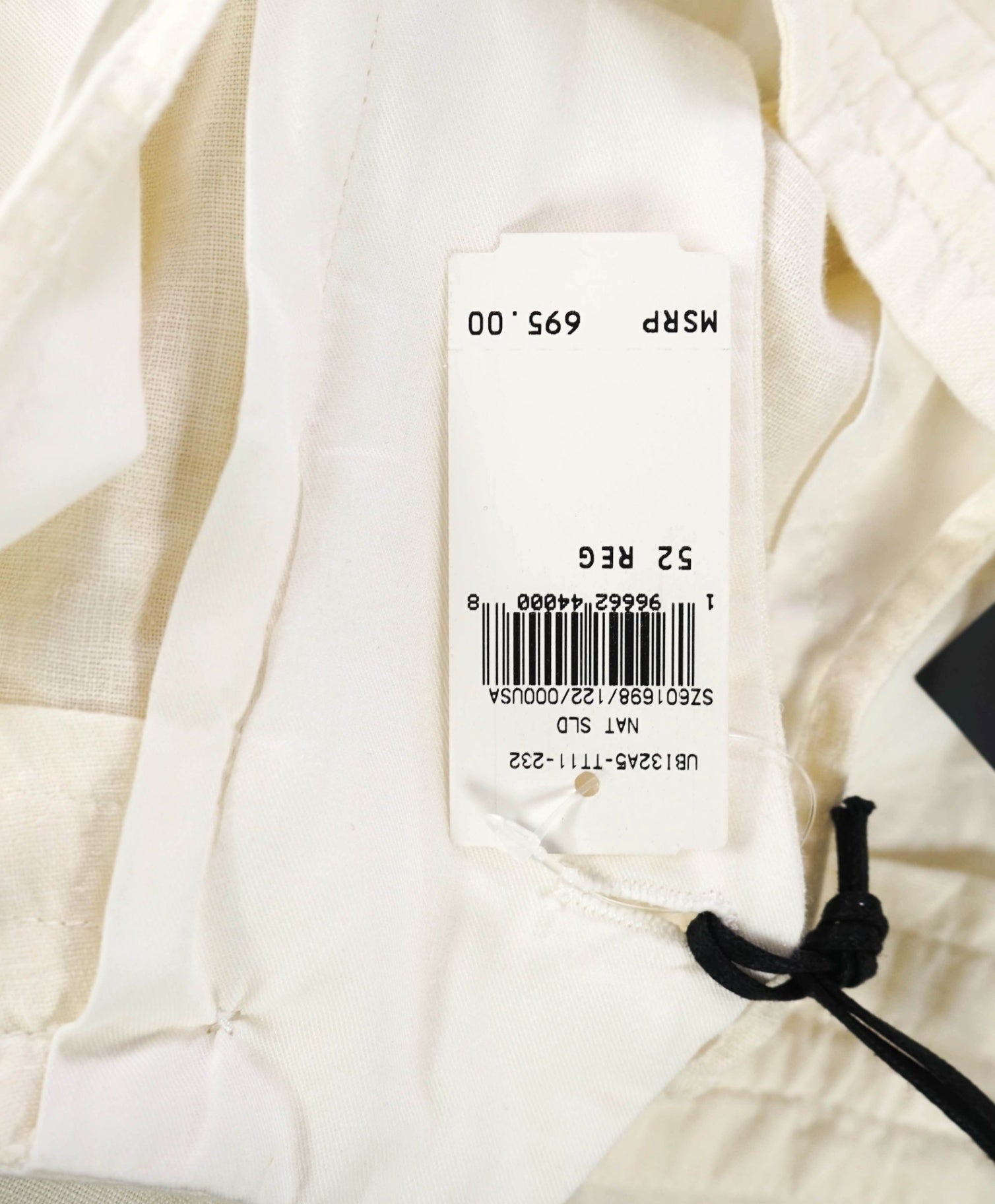 $695 ZEGNA - Off White Linen Pants - 36W