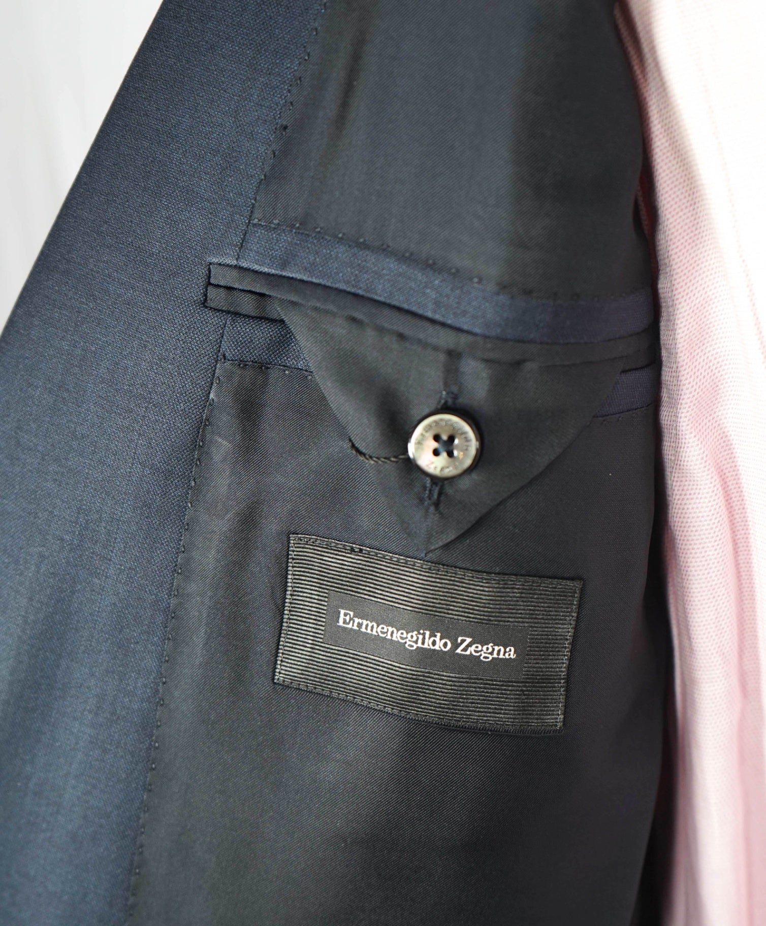 $3,990 ZEGNA - Medium Pastel Blue Wool/Silk Suit - 34S US