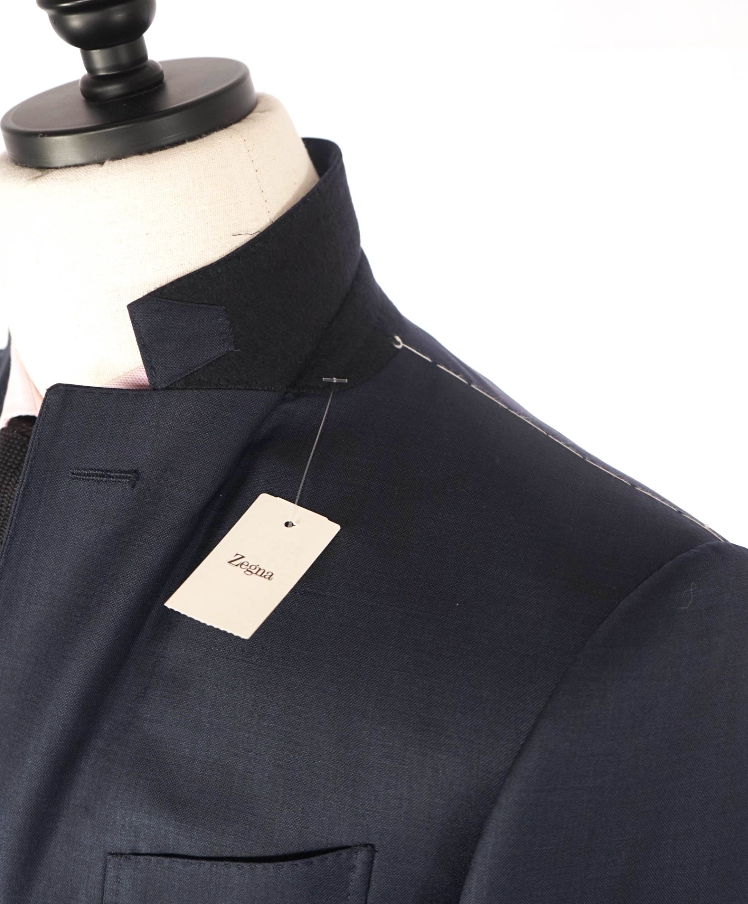 $3,990 ZEGNA - Medium Pastel Blue Wool/Silk Suit - 34S US