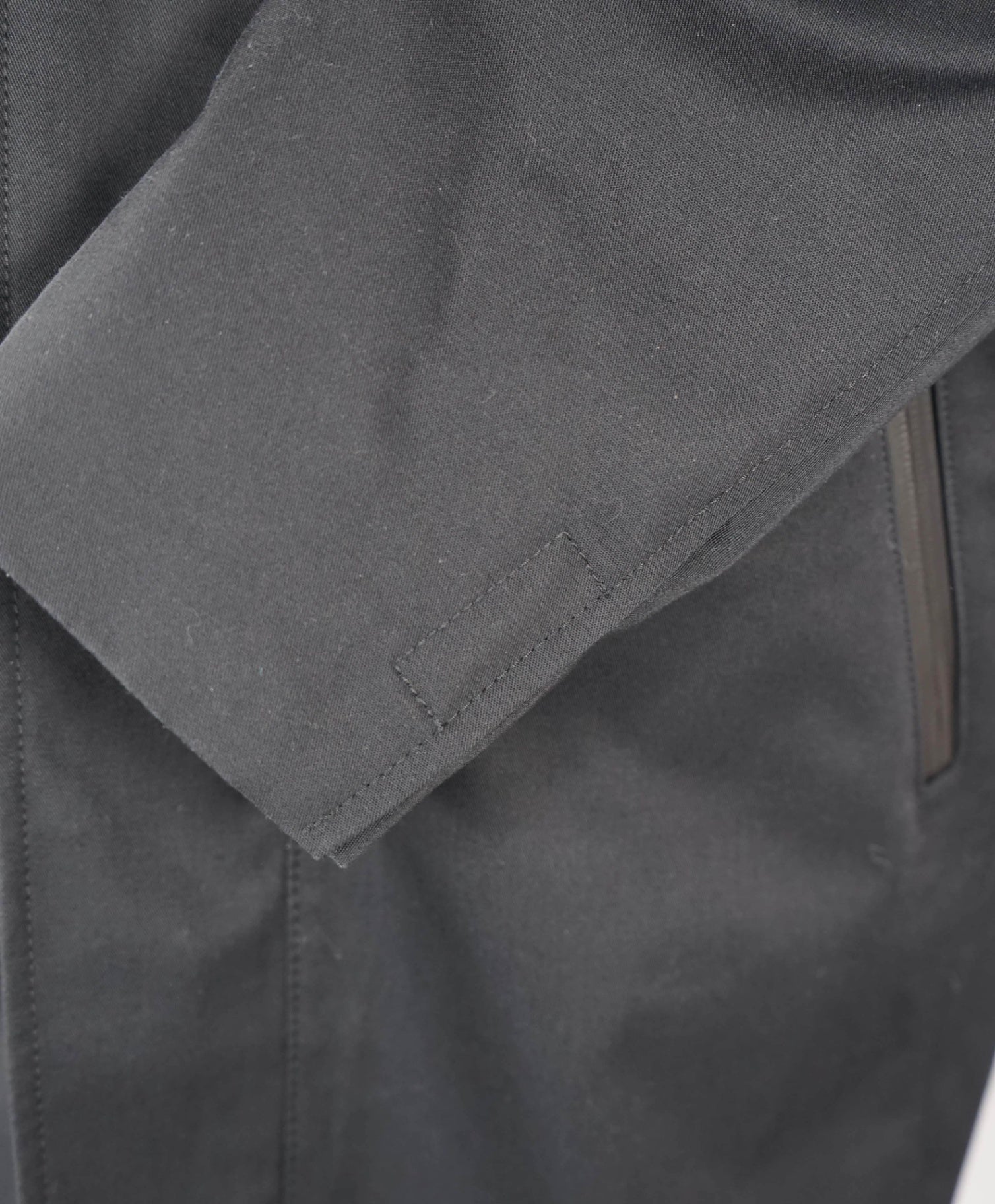 $550 HUGO BOSS - Solid Black Cotton Blend Rain/Top Coat - 34R