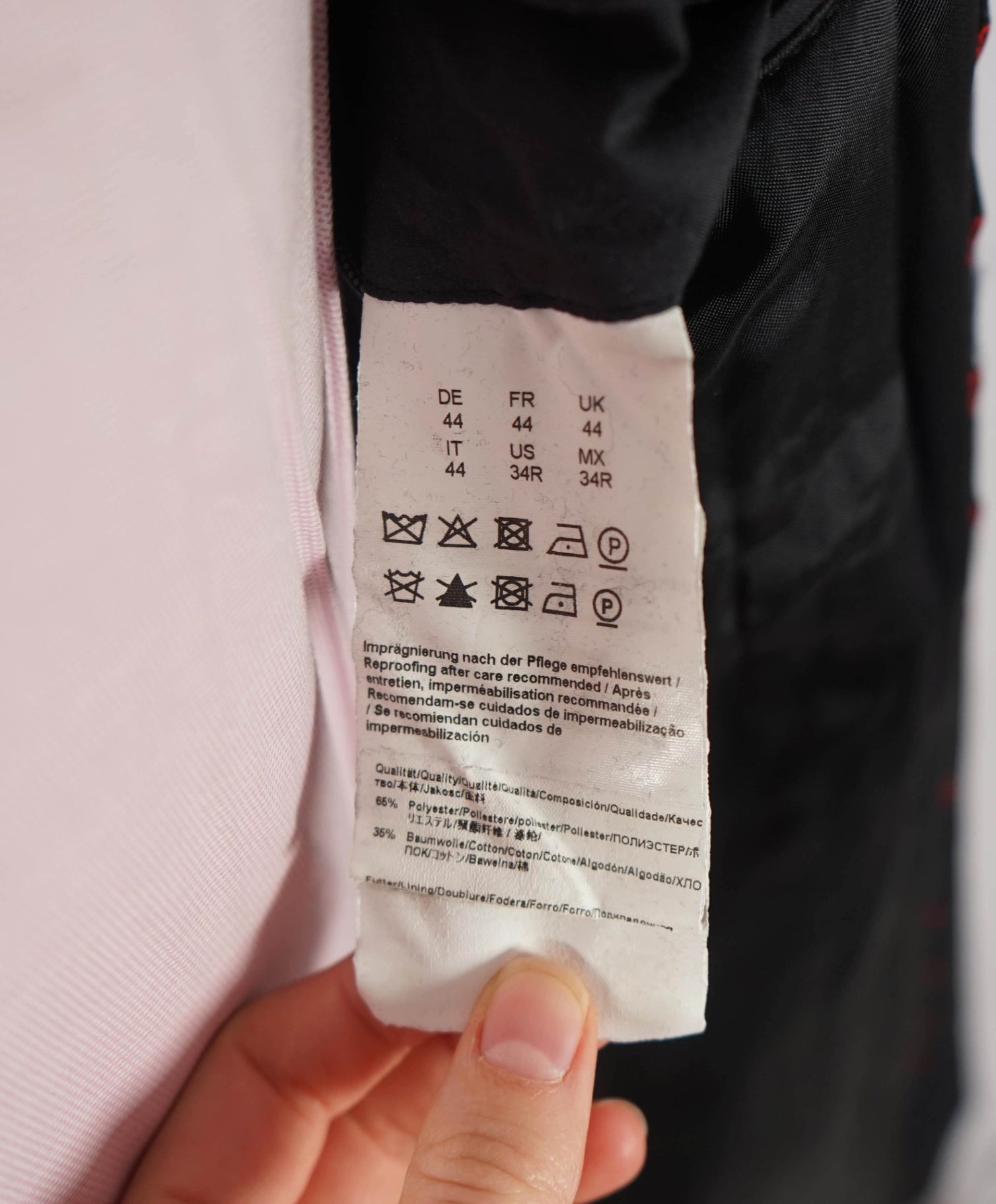 $550 HUGO BOSS - Solid Black Cotton Blend Rain/Top Coat - 34R