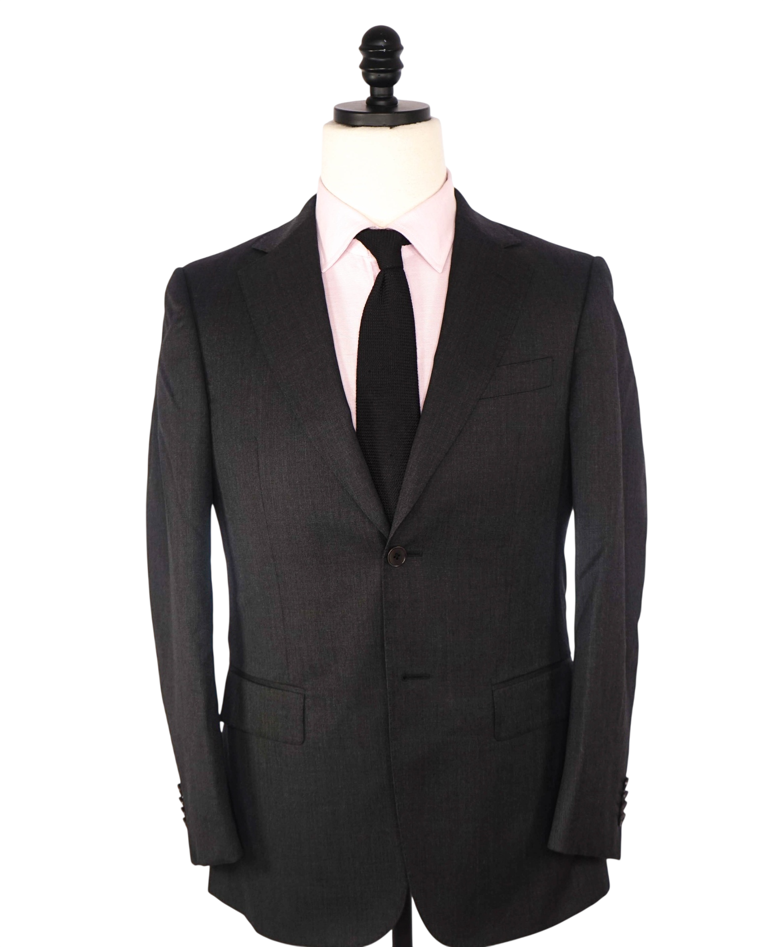 $1,795 by ZEGNA - Solid Dark Gray Wool Suit - 34S US