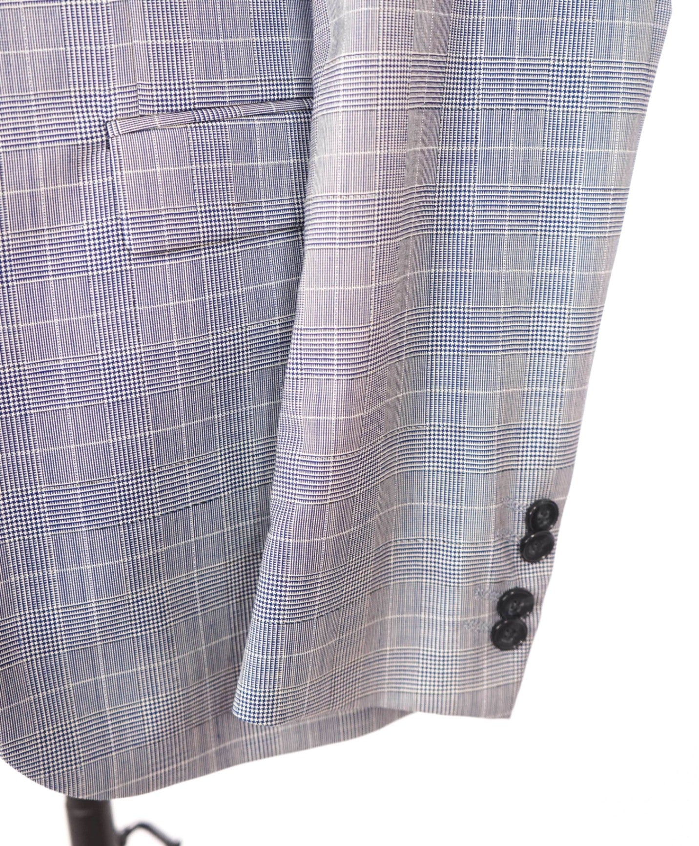 $900 HUGO BOSS - Blue Houndstooth Plaid Wool Suit - 34R