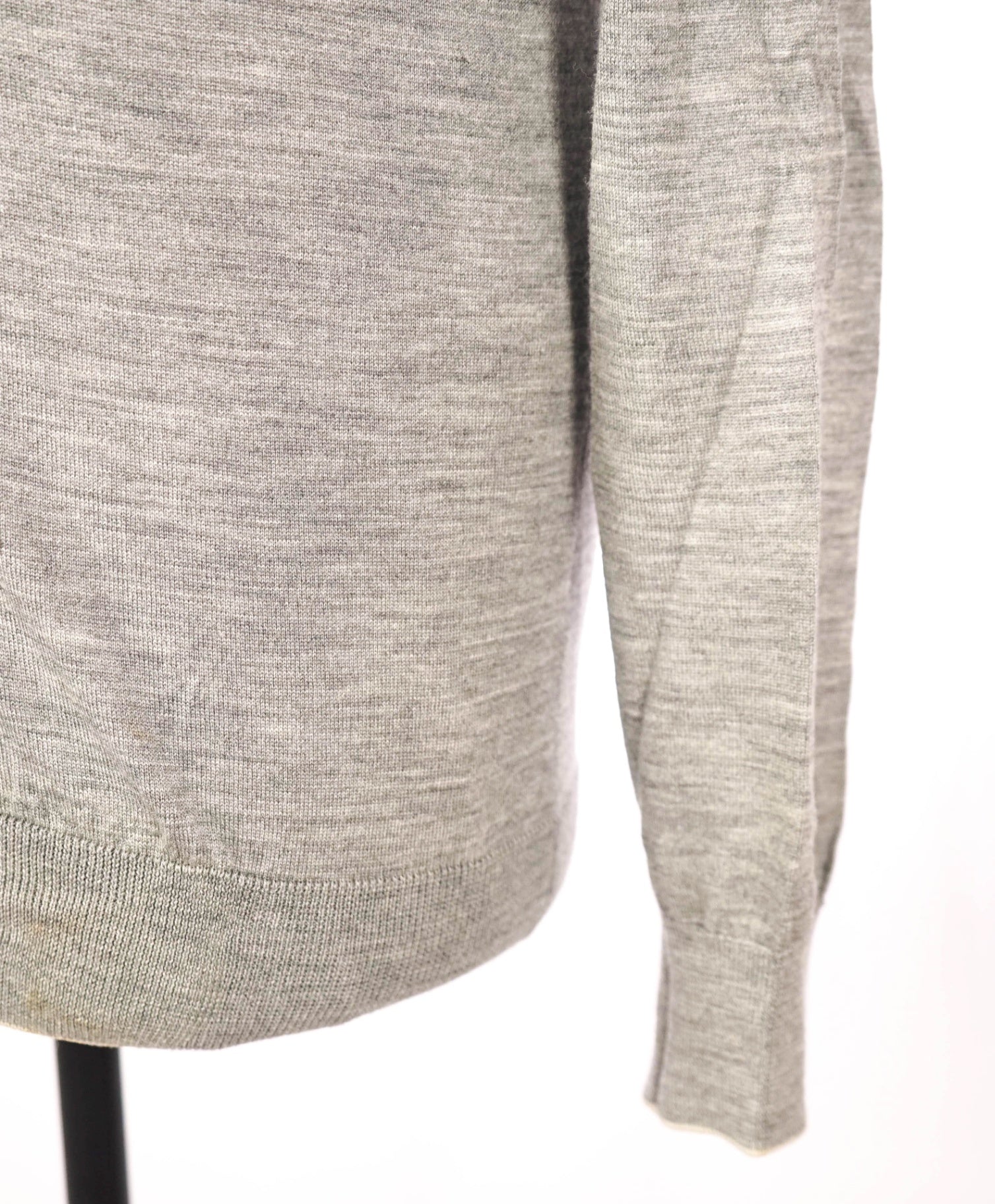 $540 ELEVENTY - Light Gray Wool/Silk Cardigan - M