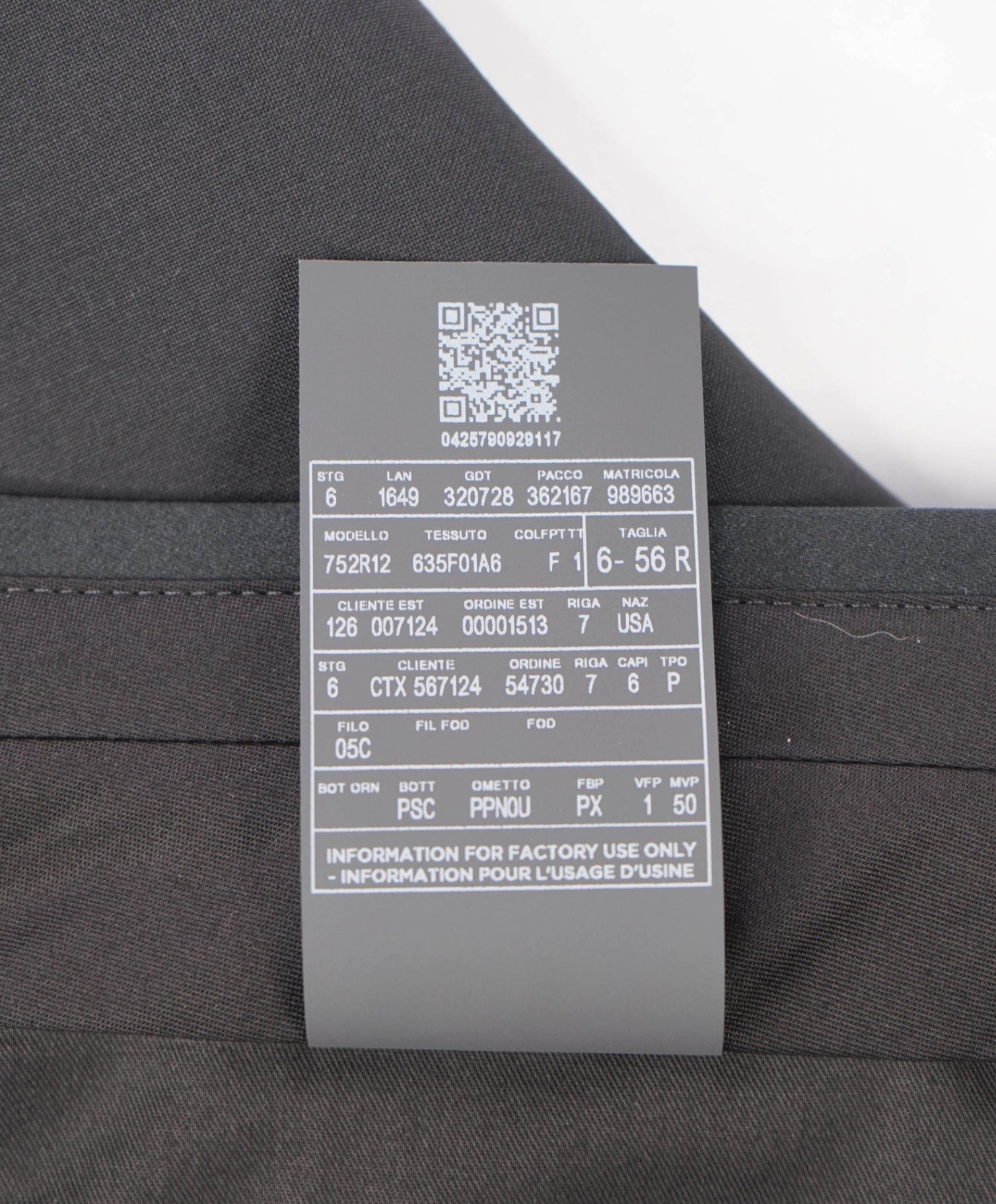 $890 ZEGNA - Black Wool/Mohair Modern Stripeless Tuxedo Pants - 38W