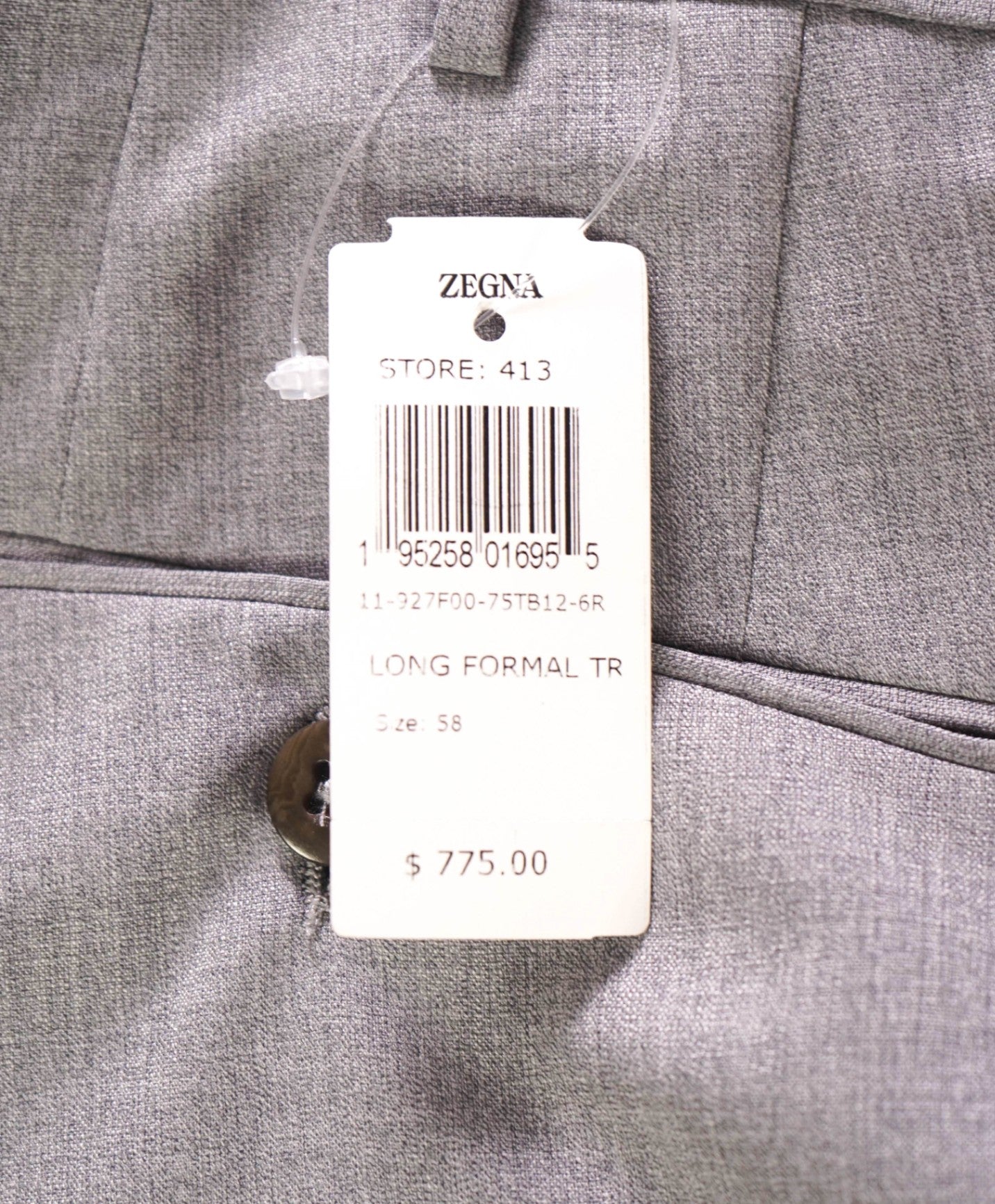 $775 ZEGNA - Light Gray High Performance "ALL SEASON" Slim Pants - 40W