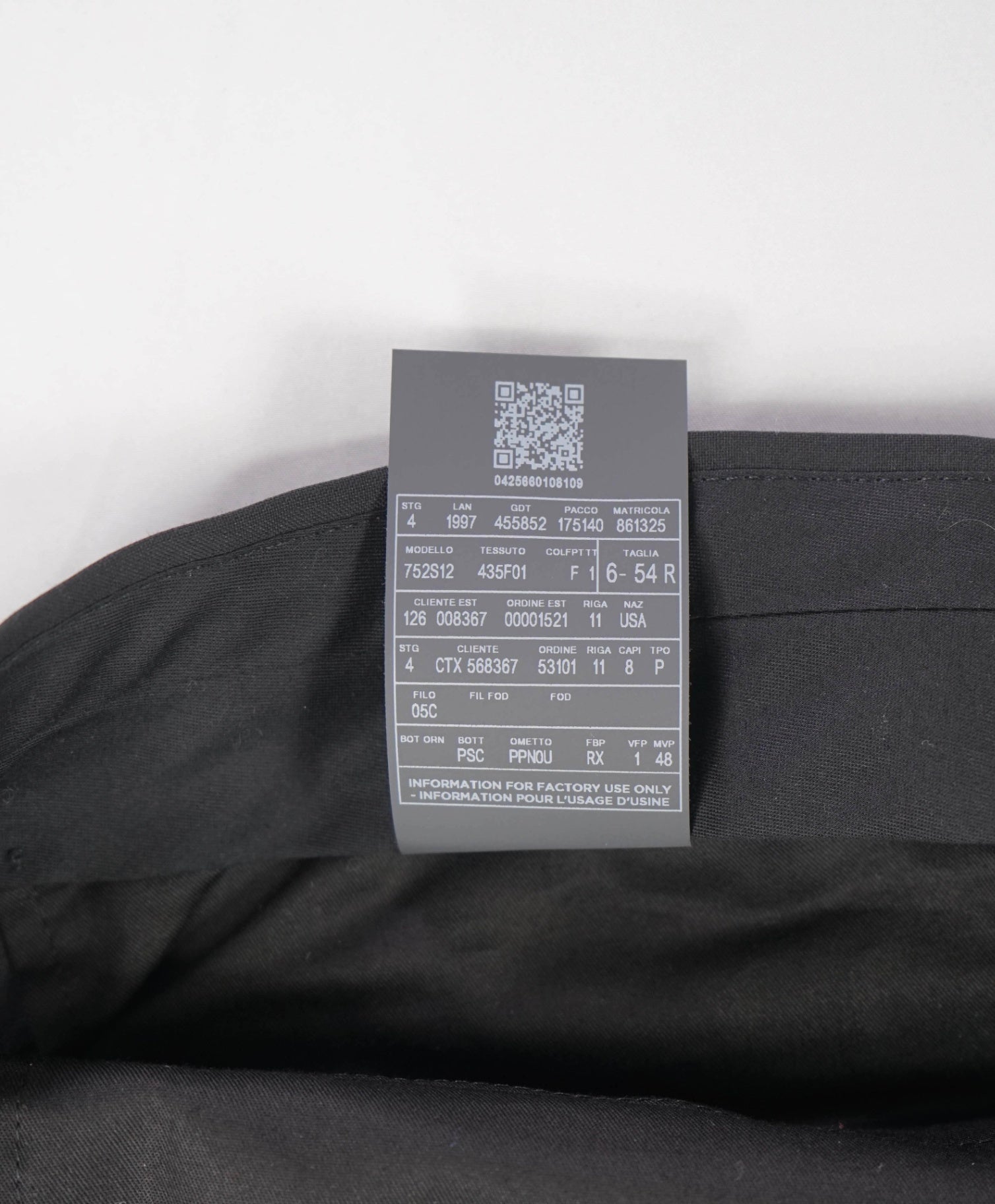 $890 ZEGNA - Black Wool/Mohair Tuxedo Pants - 36W
