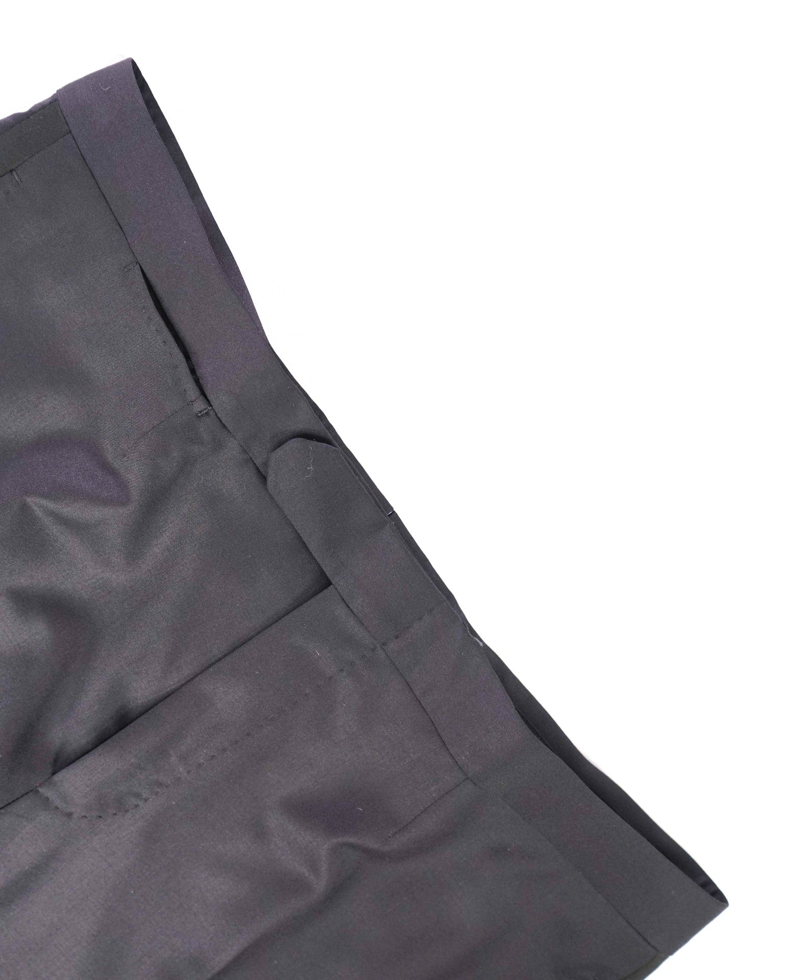 $870 ZEGNA - Black Wool Tuxedo Pants - 36W