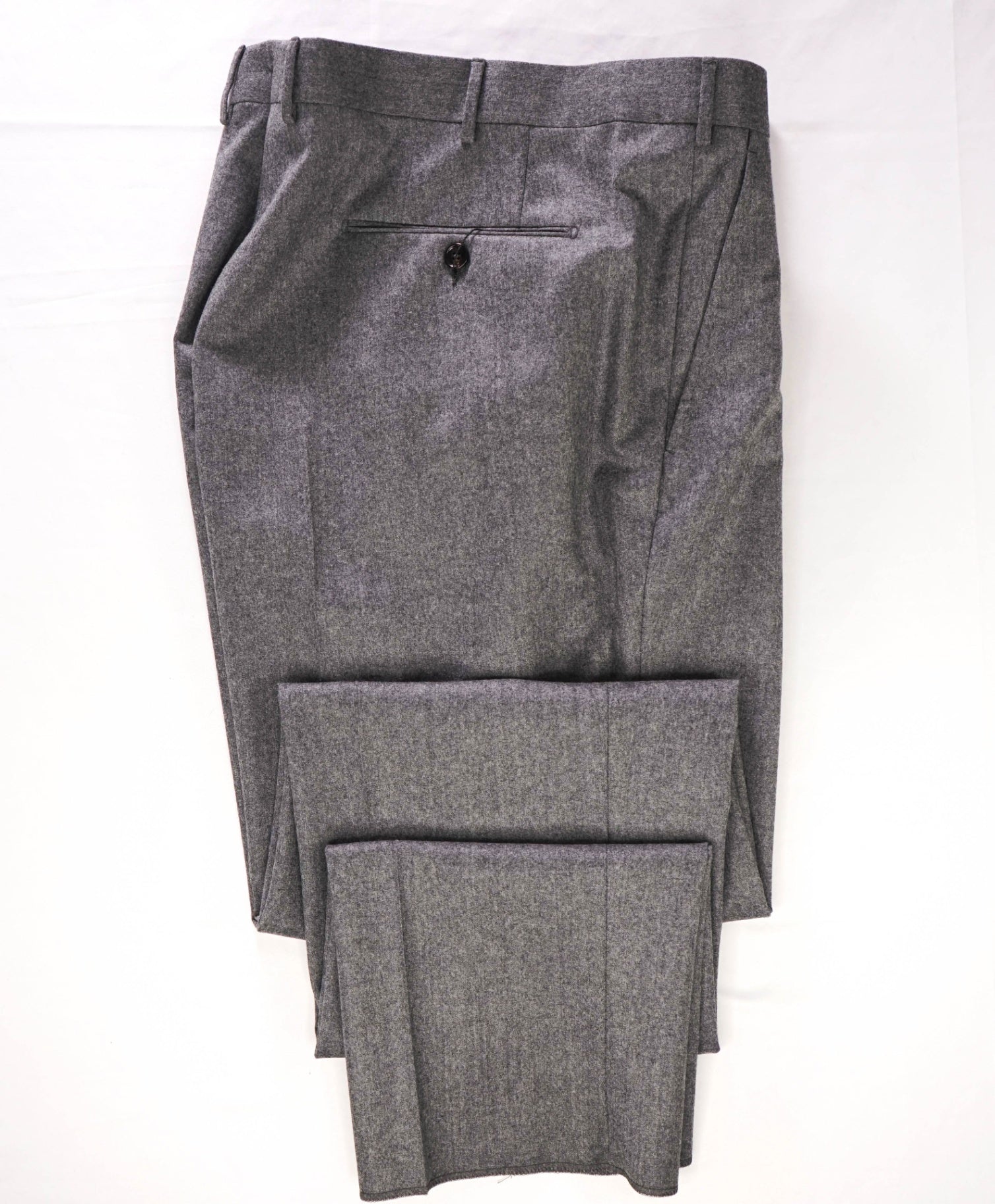 $575 ZEGNA - Solid Gray Flannel Wool Slim Fit Pants - 41W