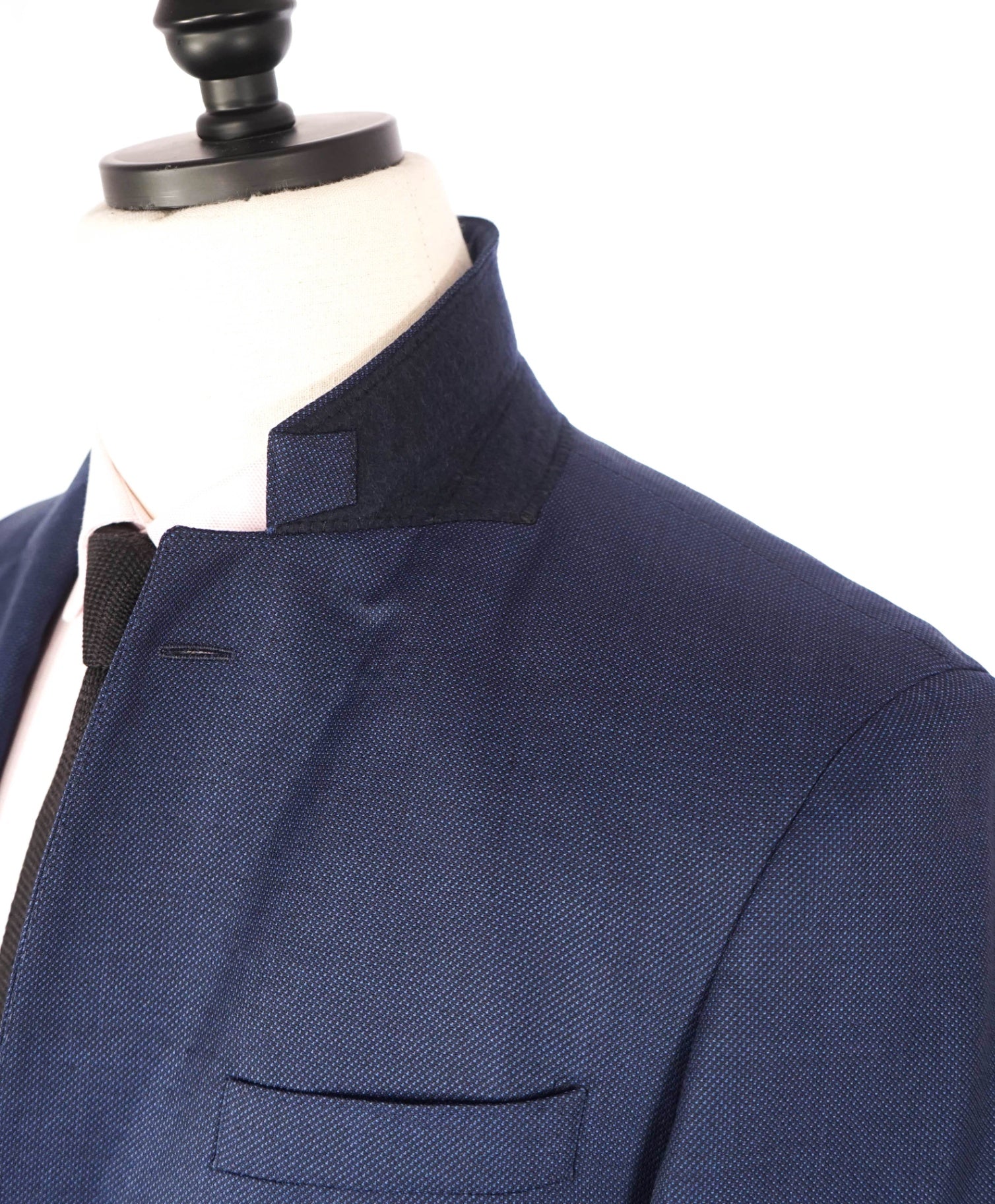 $1,295 BOSS - Navy Blue Birdseye FULL CANVAS Suit - 36