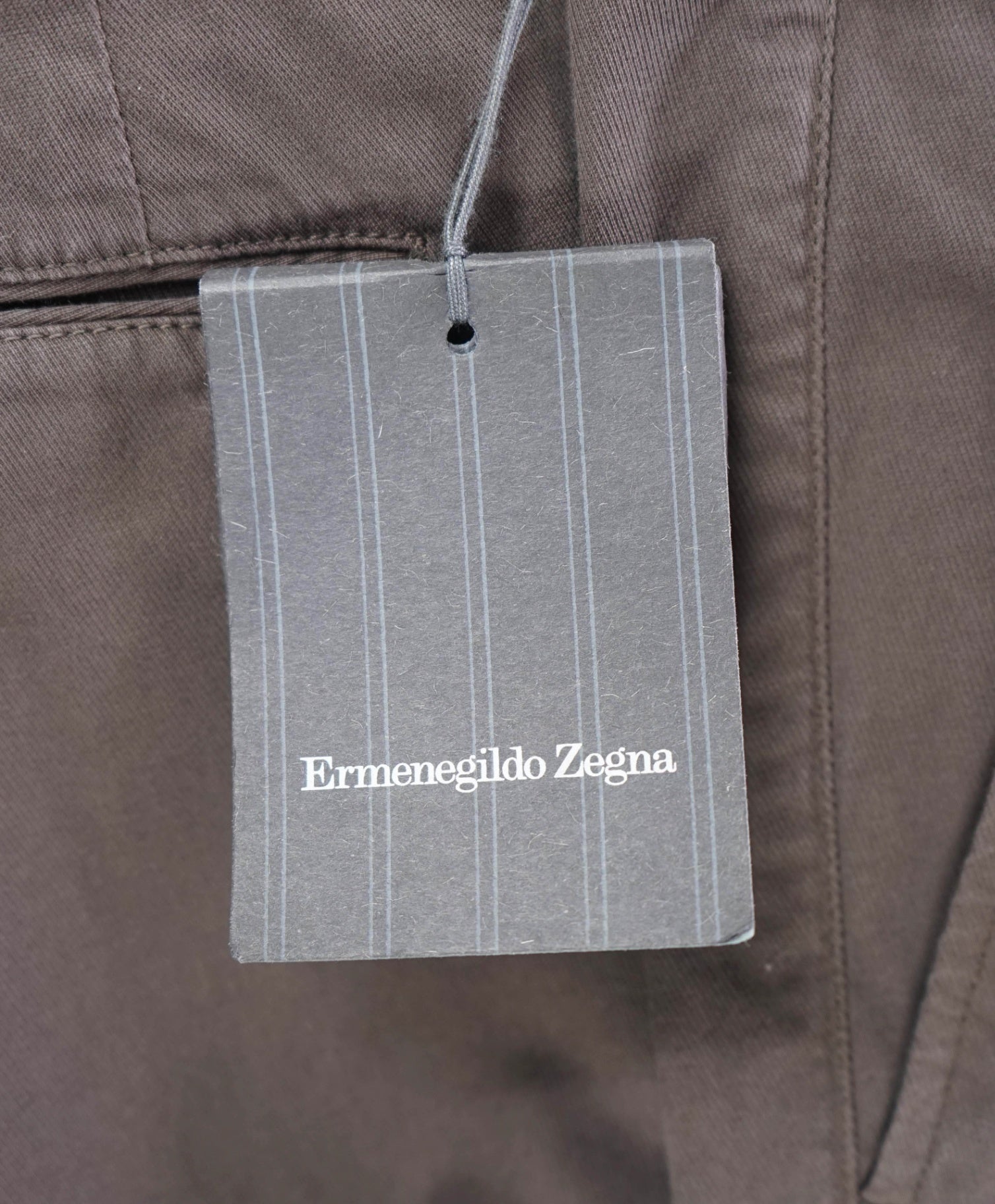 $415 ZEGNA - Dark Brown Cotton Summer Chino - 40W
