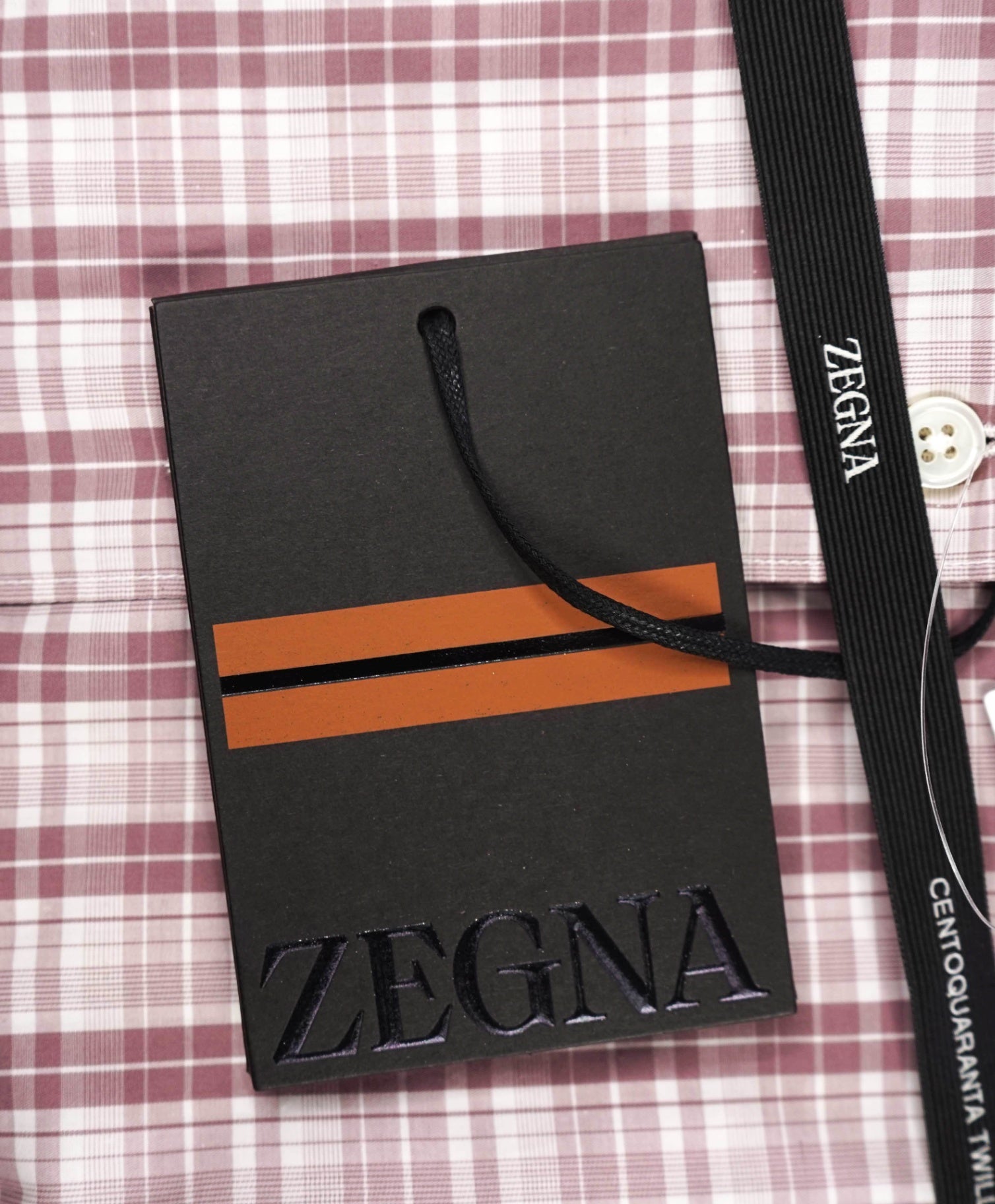 $595 ZEGNA - Pink Plaid "CENTOQUARANTA TWILL" Cotton Shirt - XL