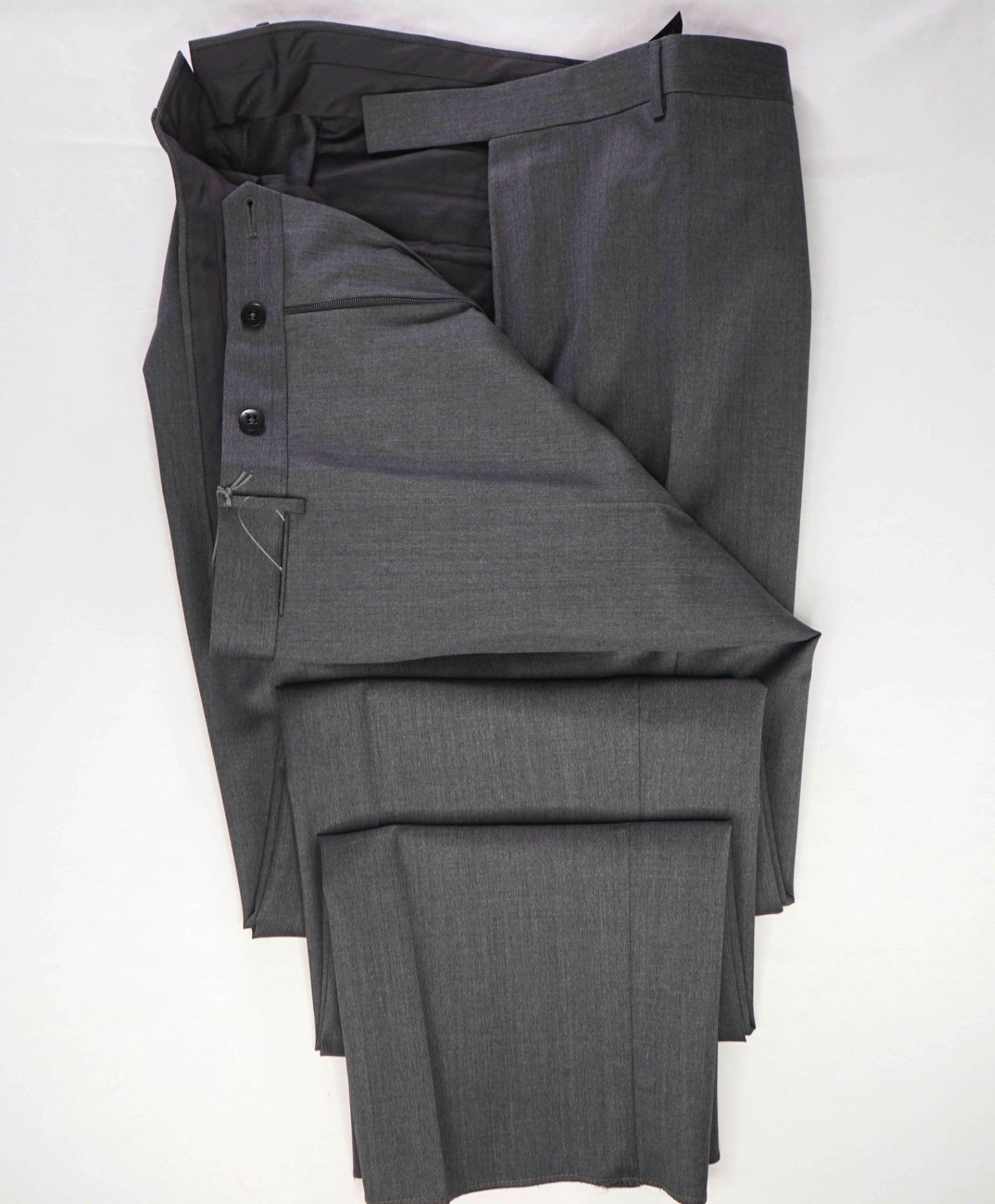 $895 ZEGNA - Solid Gray "MICRONSPHERE" Wool Pants - 44W