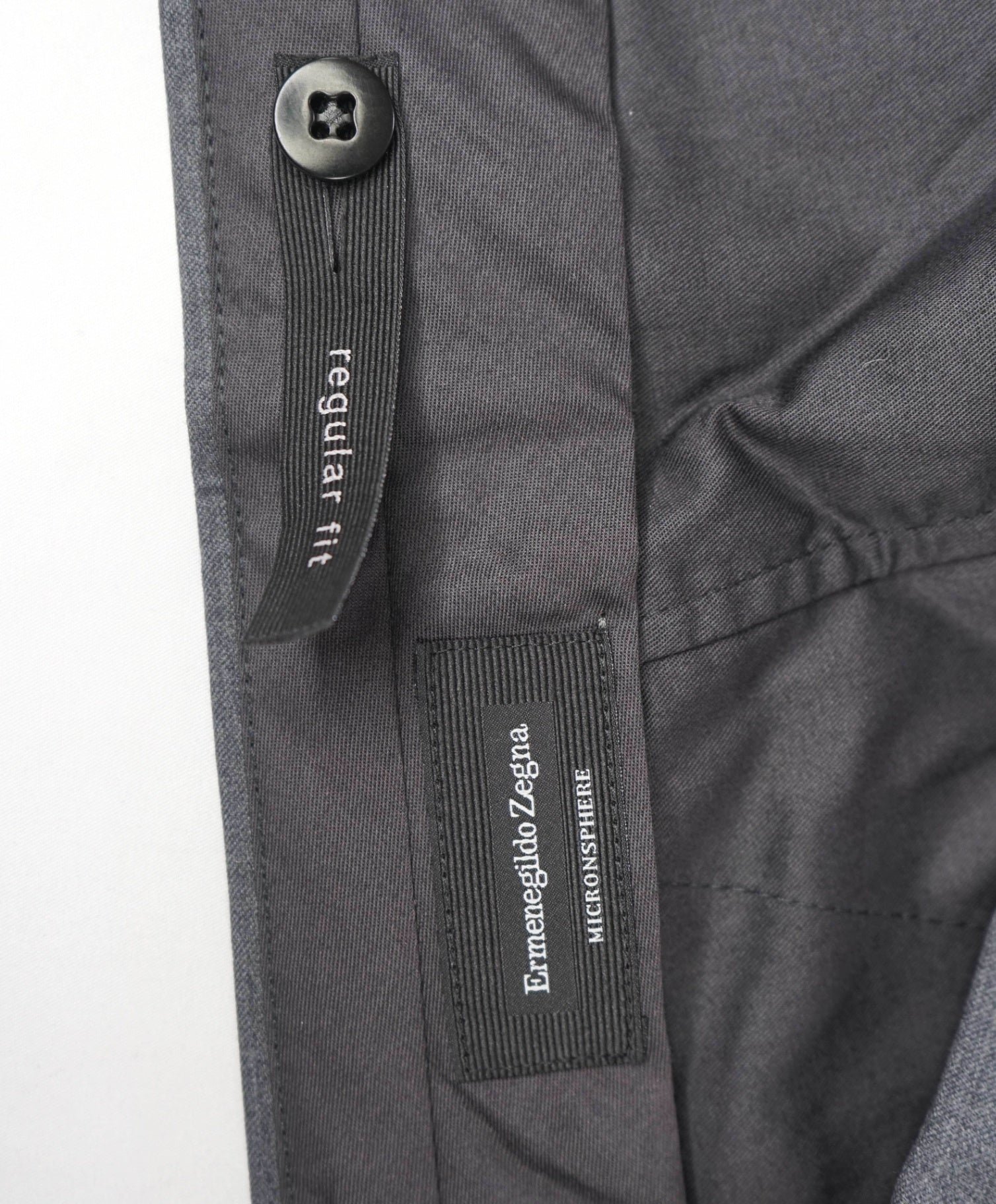$895 ZEGNA - Solid Gray "MICRONSPHERE" Wool Pants - 44W