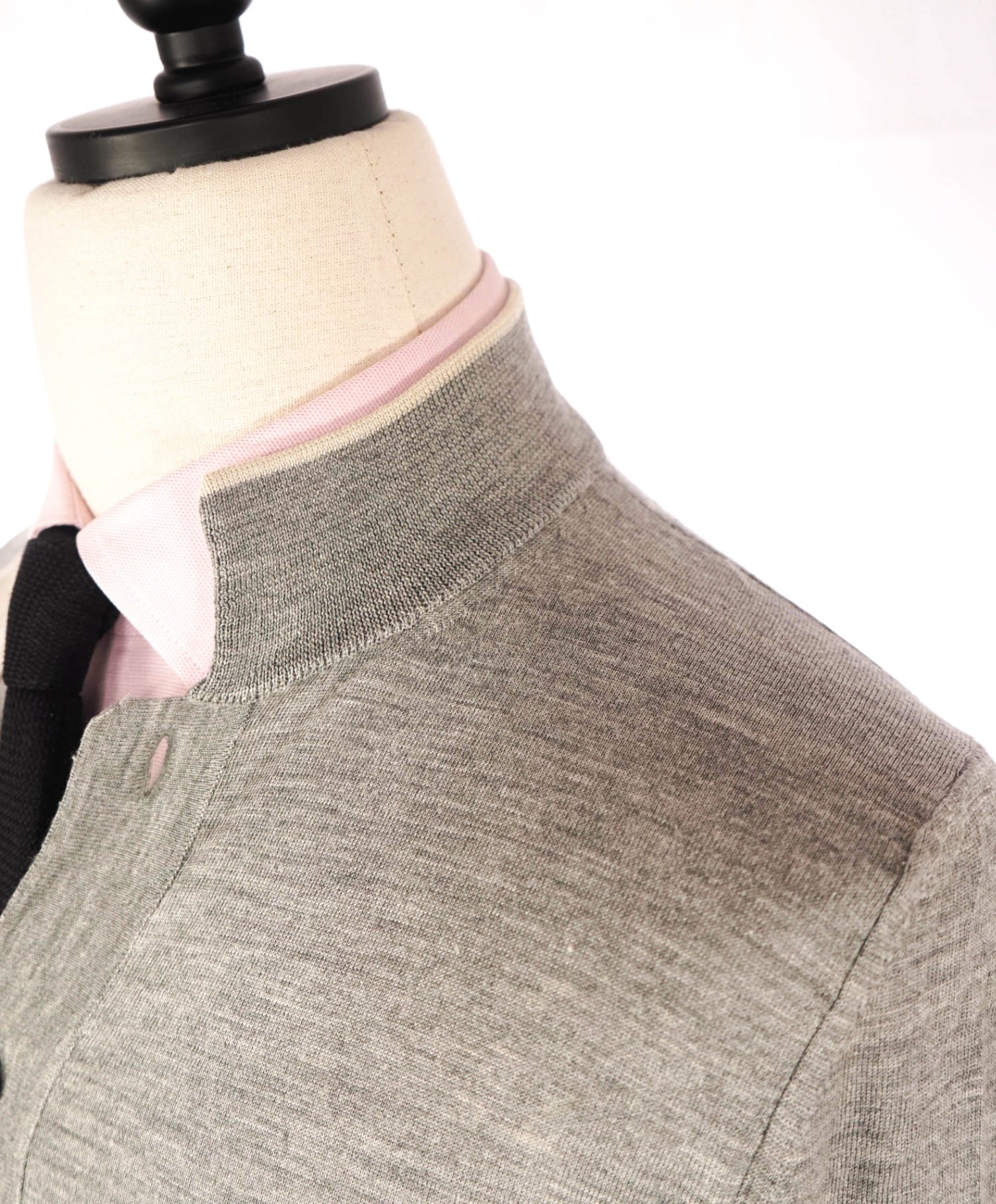 $540 ELEVENTY - Light Gray Wool/Silk Cardigan - M