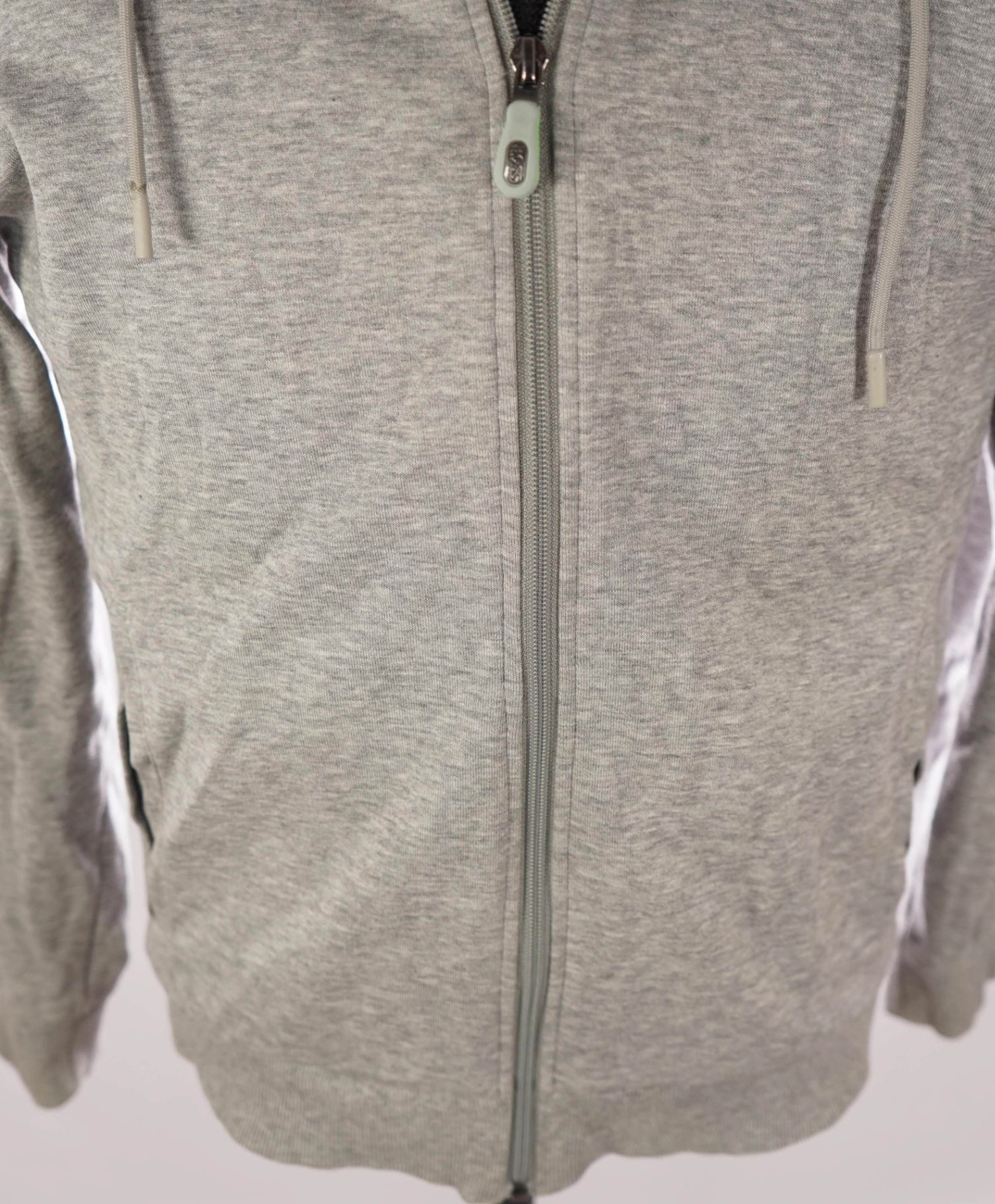 $215 Hugo BOSS - Light Gray Zip-up Hoodie - M