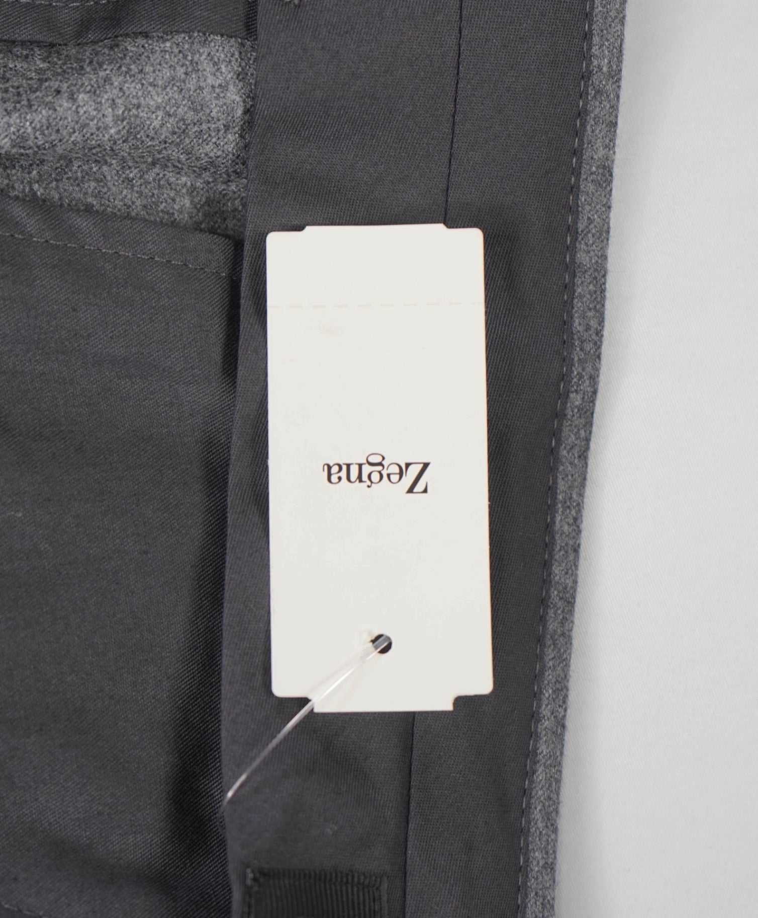 $575 ZEGNA - Solid Gray Flannel Wool Slim Fit Pants - 40W