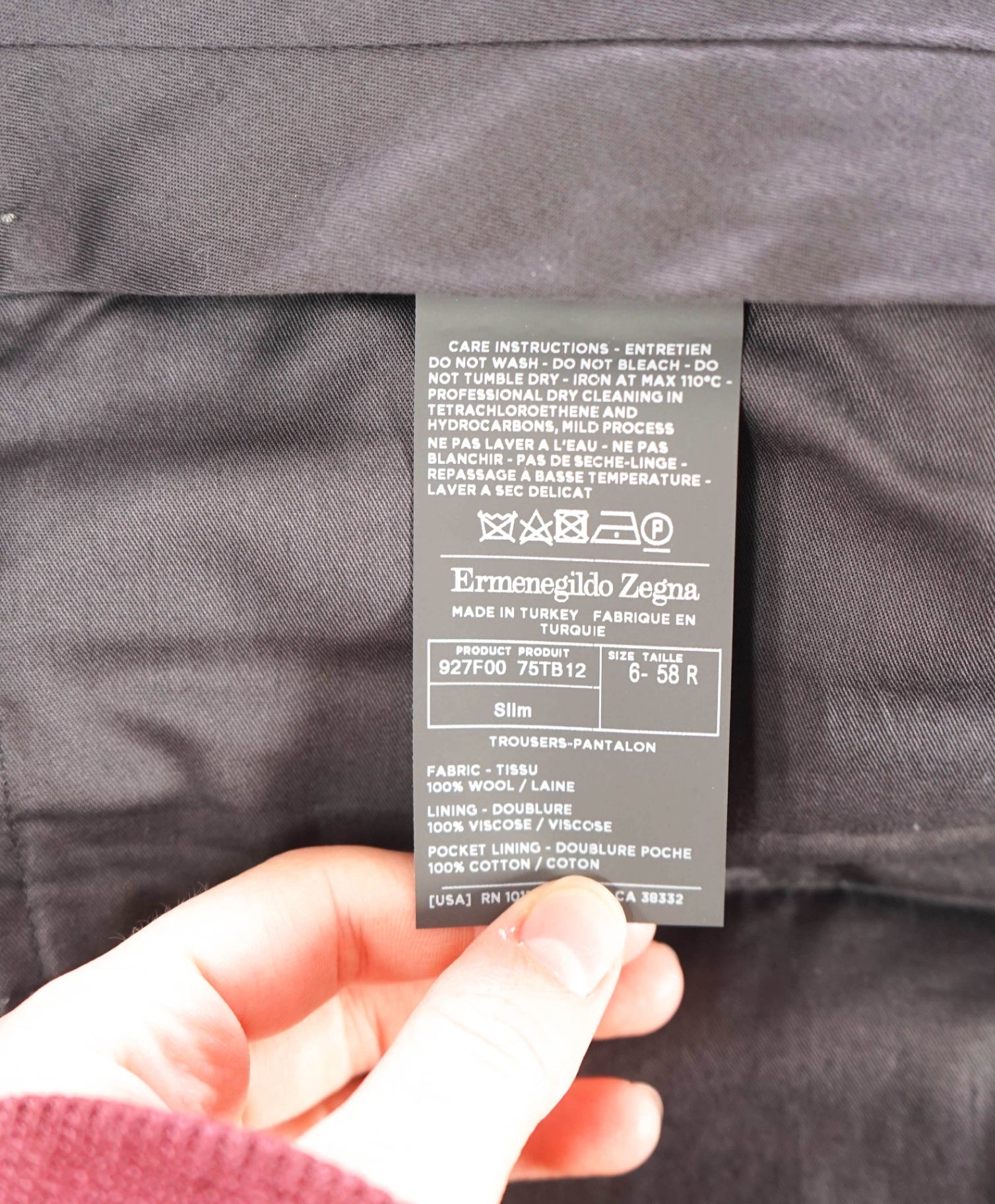 $775 ZEGNA - Light Gray High Performance "ALL SEASON" Slim Pants - 40W