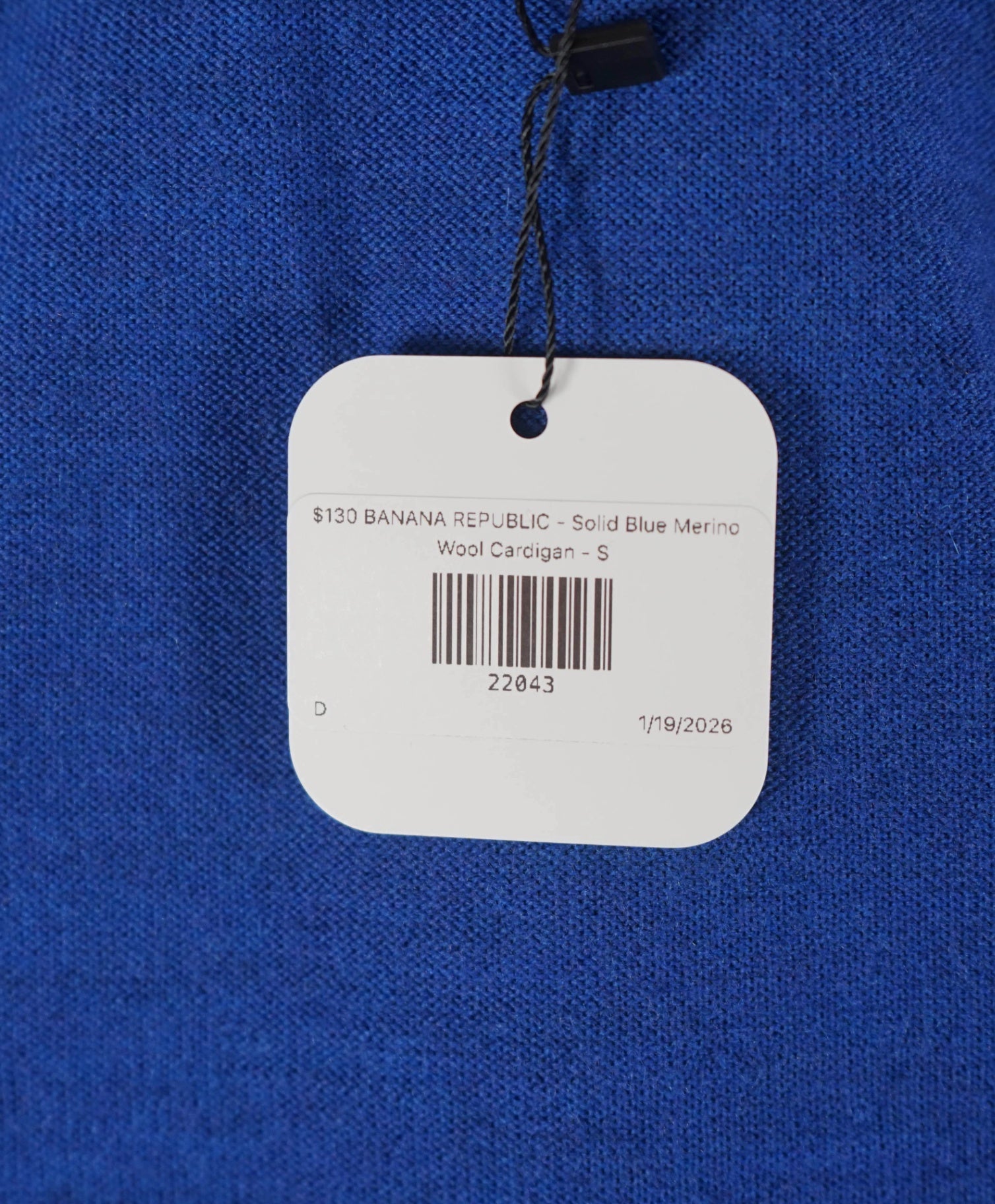 $130 BANANA REPUBLIC - Solid Blue Merino Wool Cardigan - S