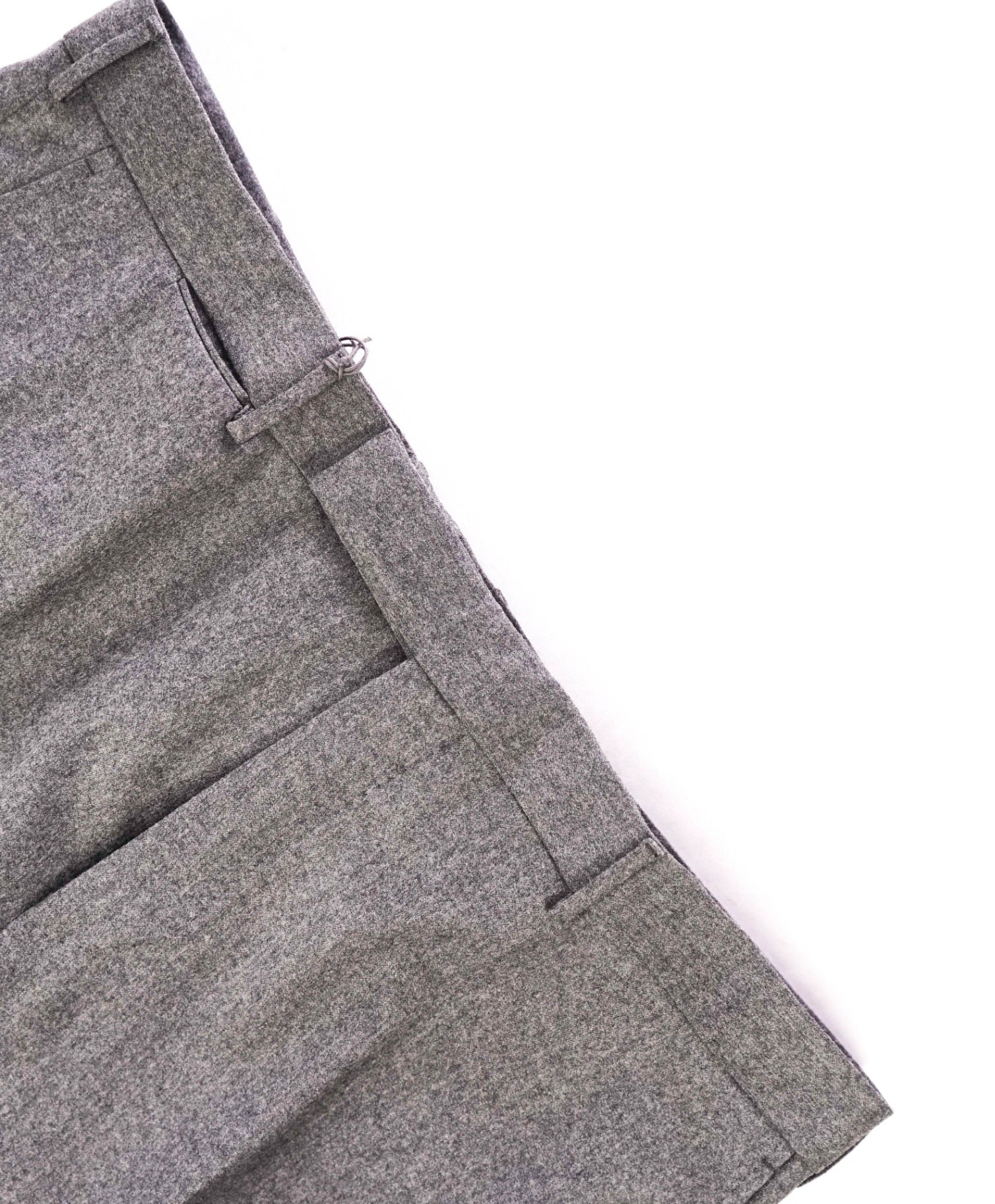 $575 ZEGNA - Solid Gray Flannel Wool Slim Fit Pants - 40W