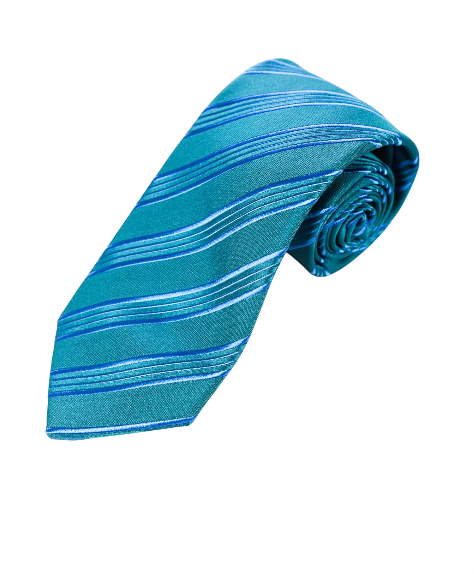$310 CHARVET - Blue Stripe Silk 3" Tie