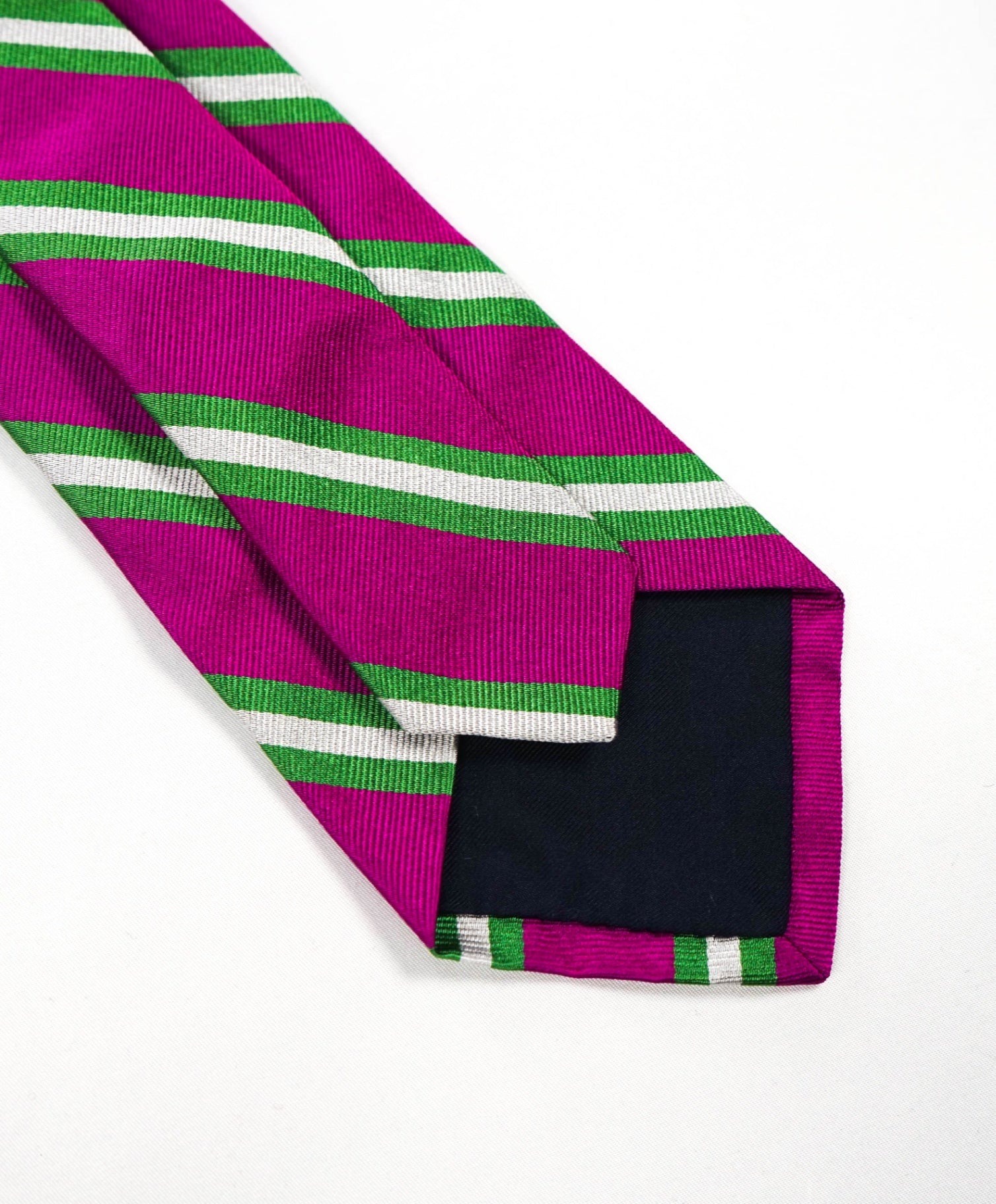 $125 POLO RALPH LAUREN - Purple/Green Stripe Silk Preppy - 3.5" Tie